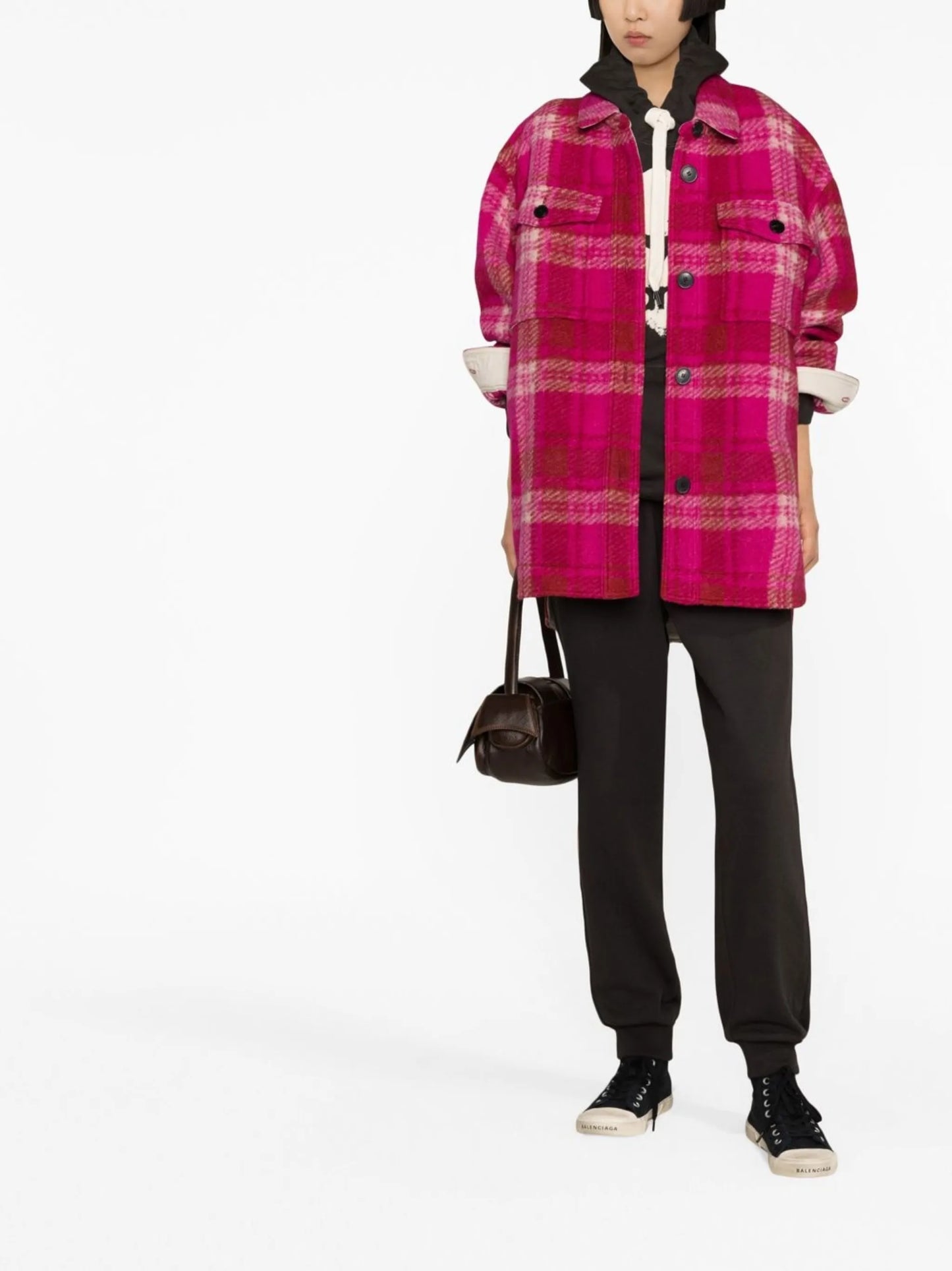 button-up checked jacket