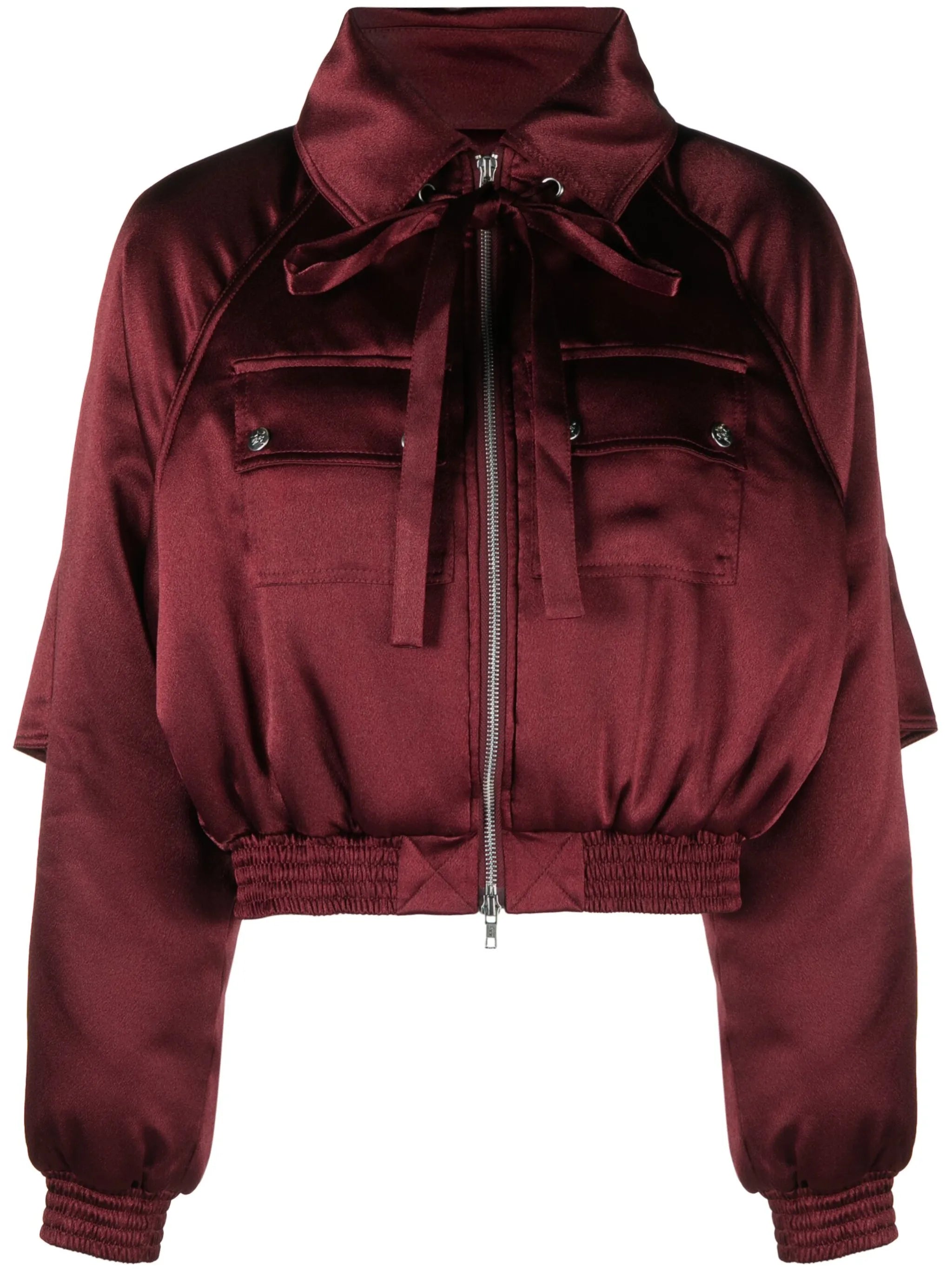 bow-embellished bomber jacket