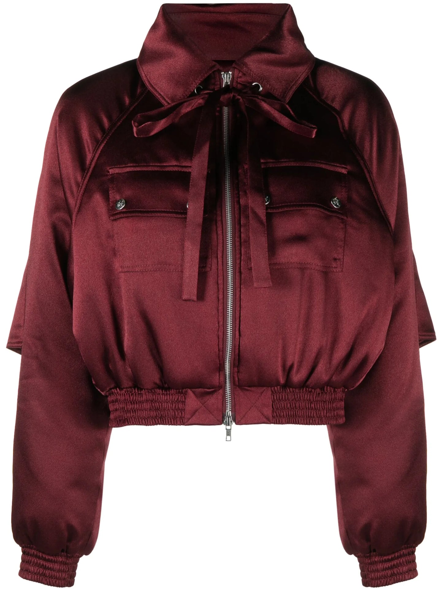 bow-embellished bomber jacket