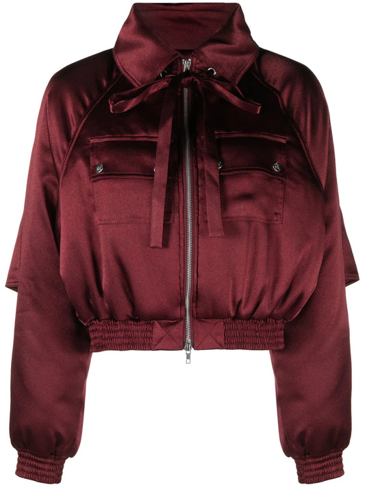 bow-embellished bomber jacket