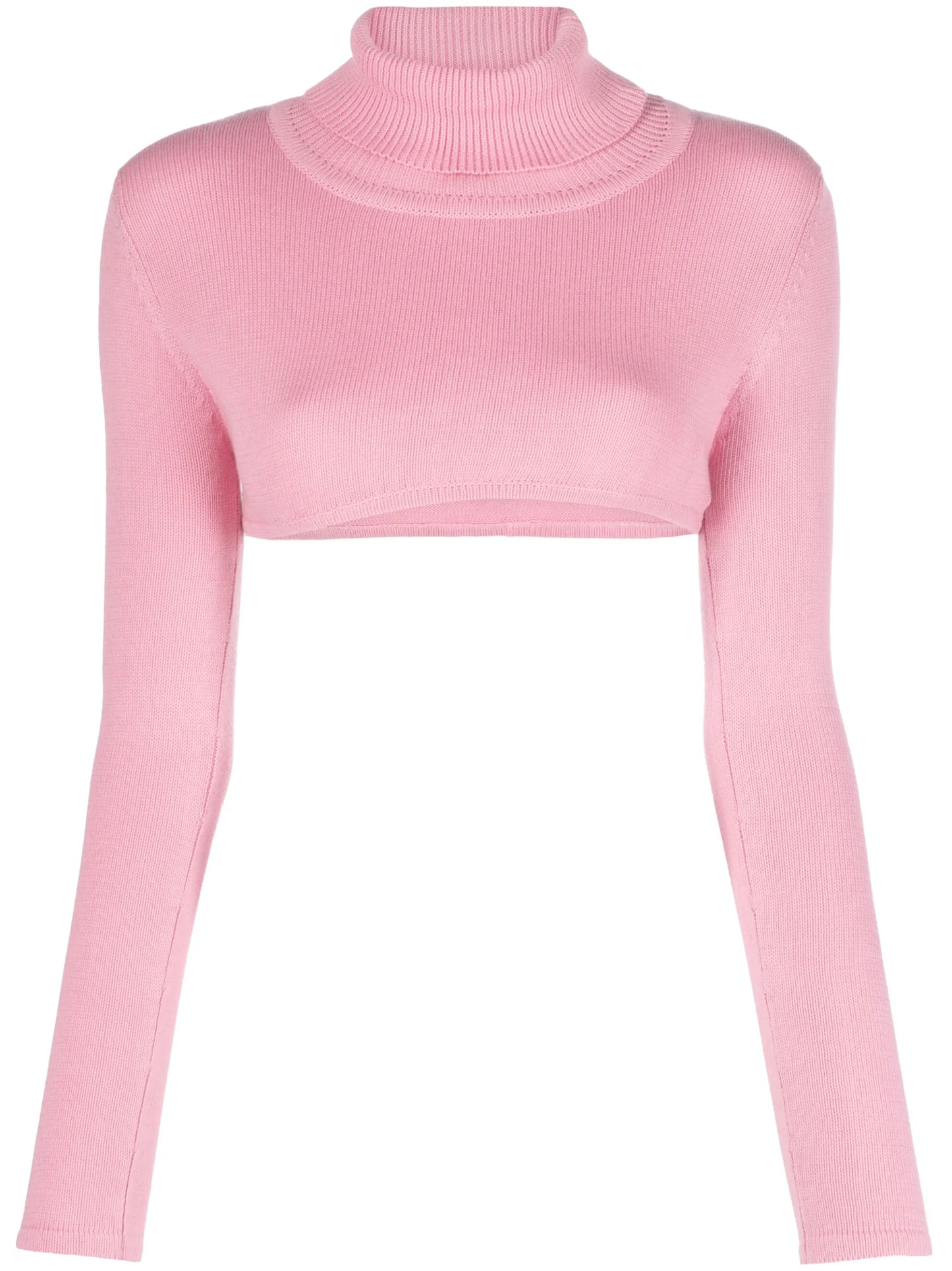 roll-neck cotton crop top