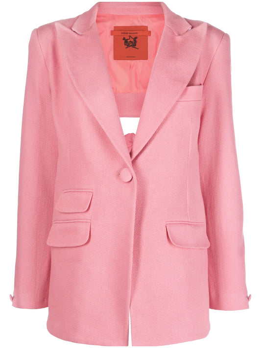 backless single-breasted blazer