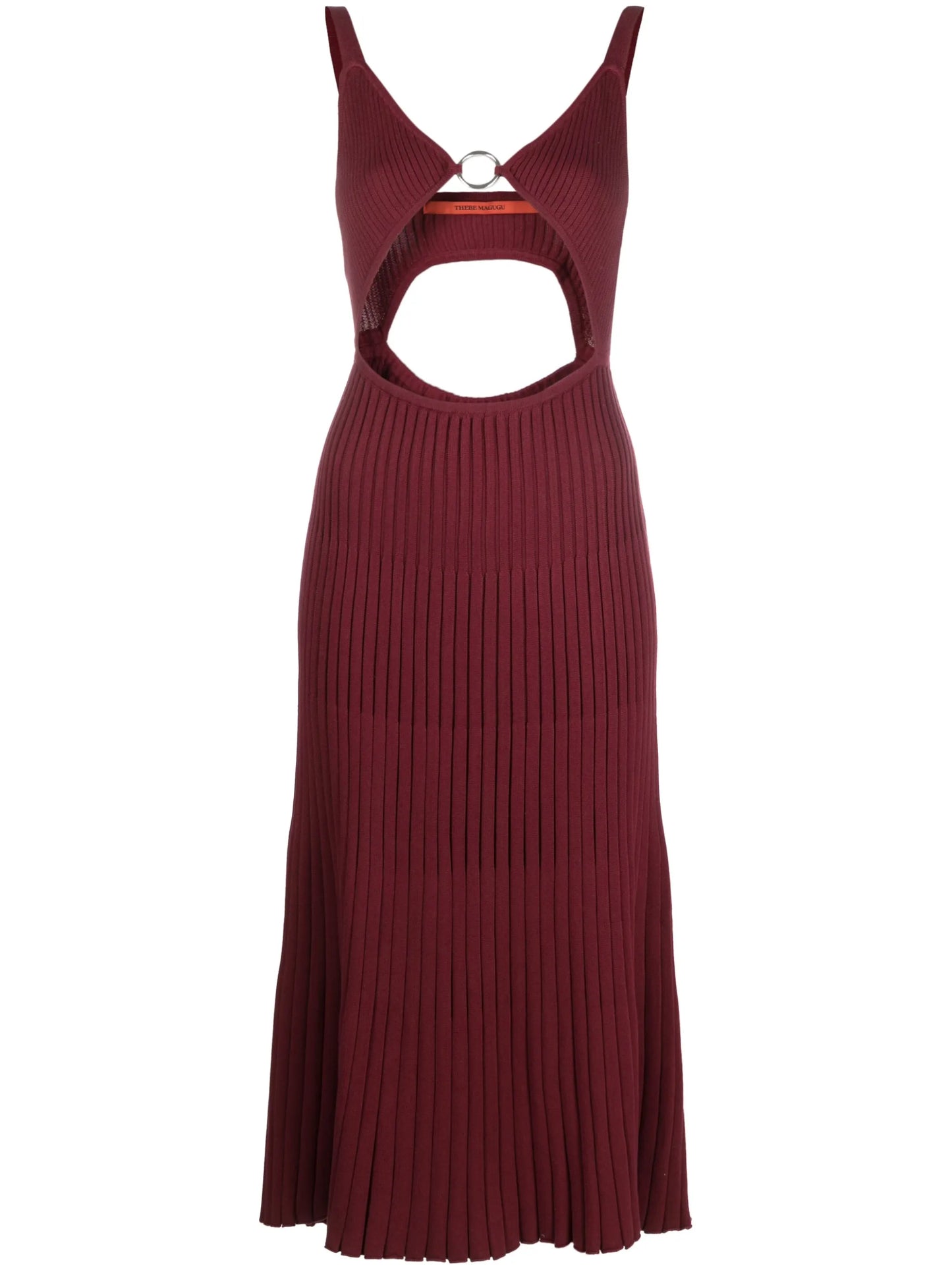 ribbed cut-out midi dress