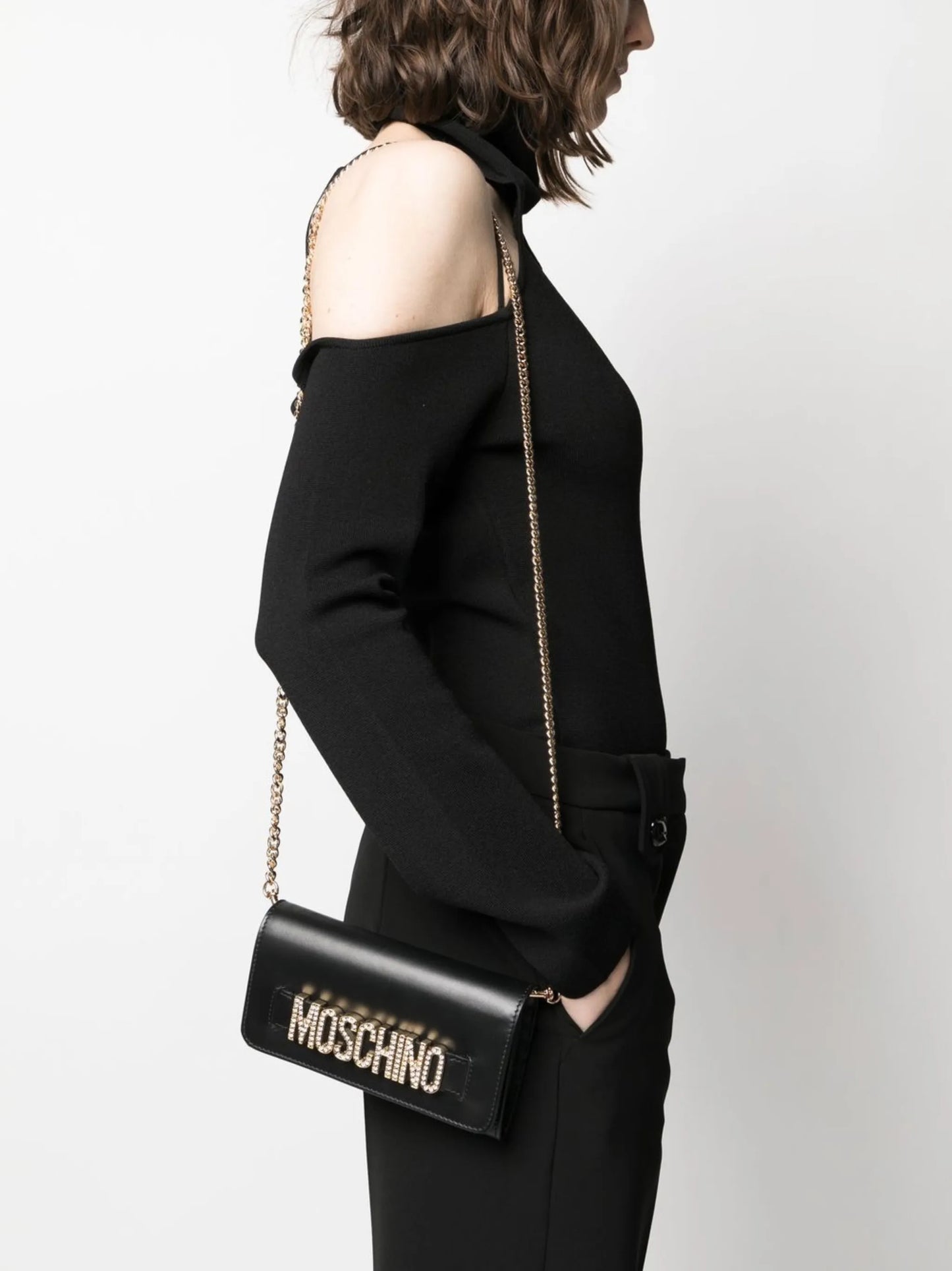 logo plaque clutch bag