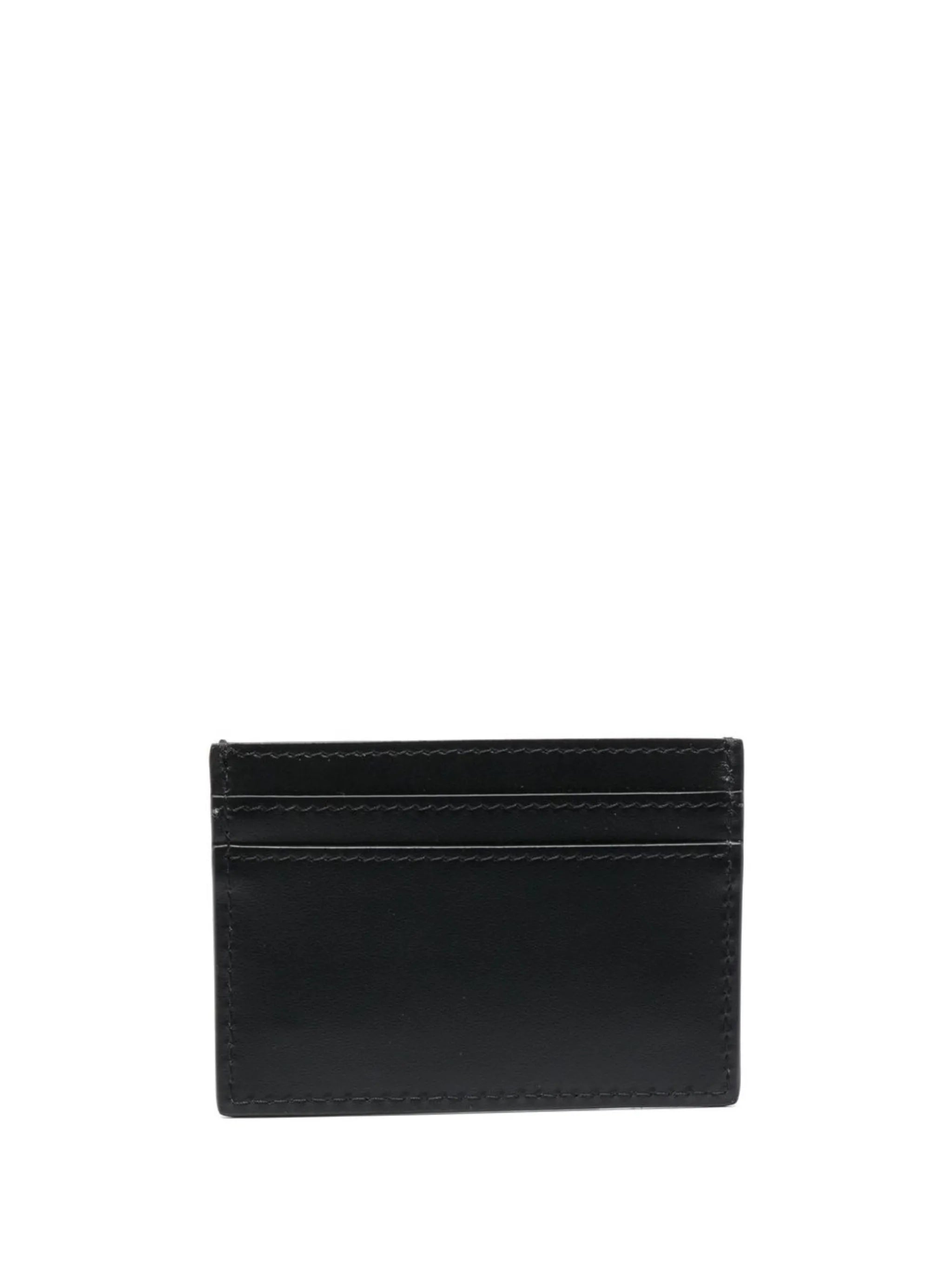 leather logo-lettering cardholder