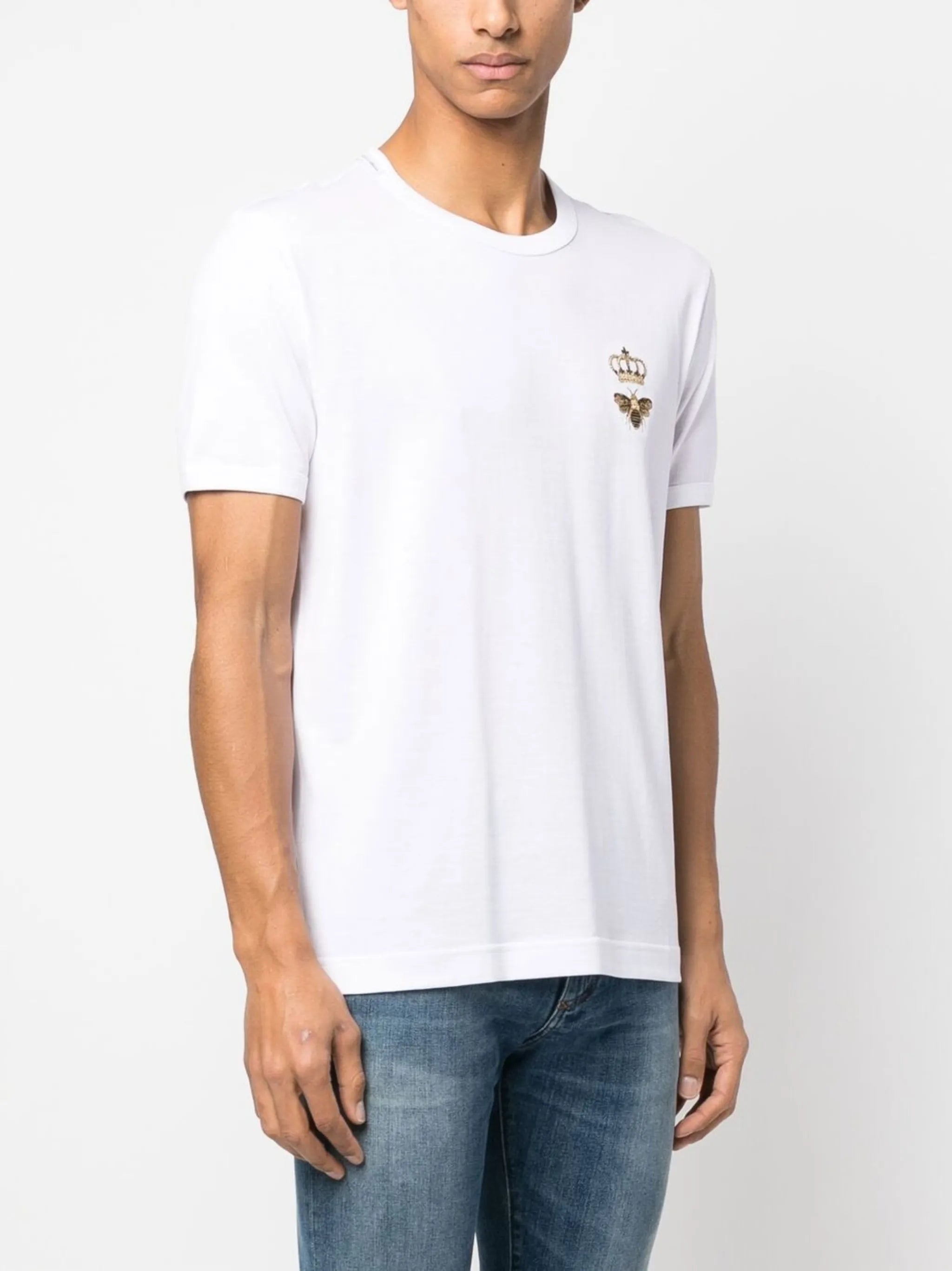 embroidered cotton T-shirt
