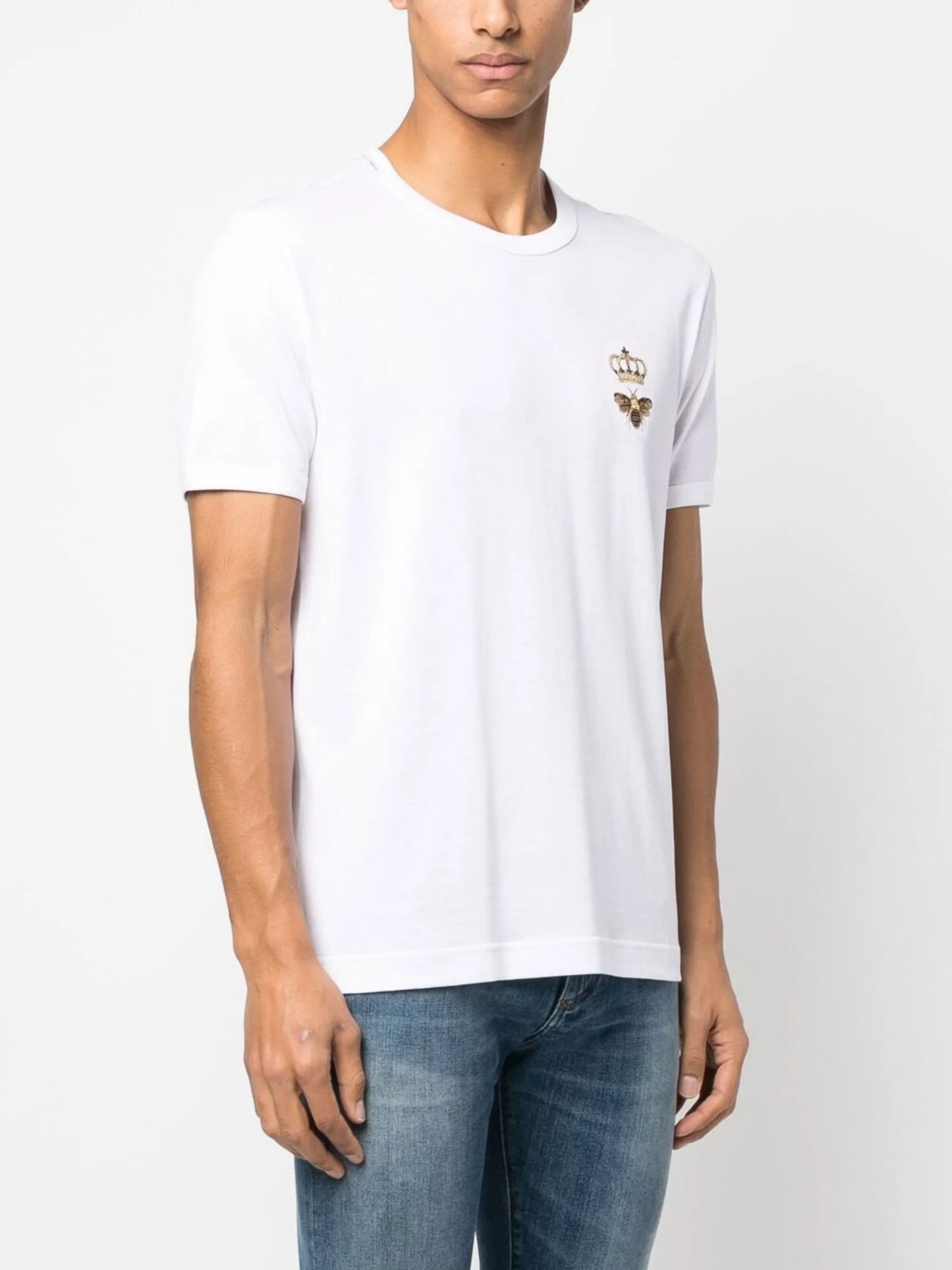 embroidered cotton T-shirt