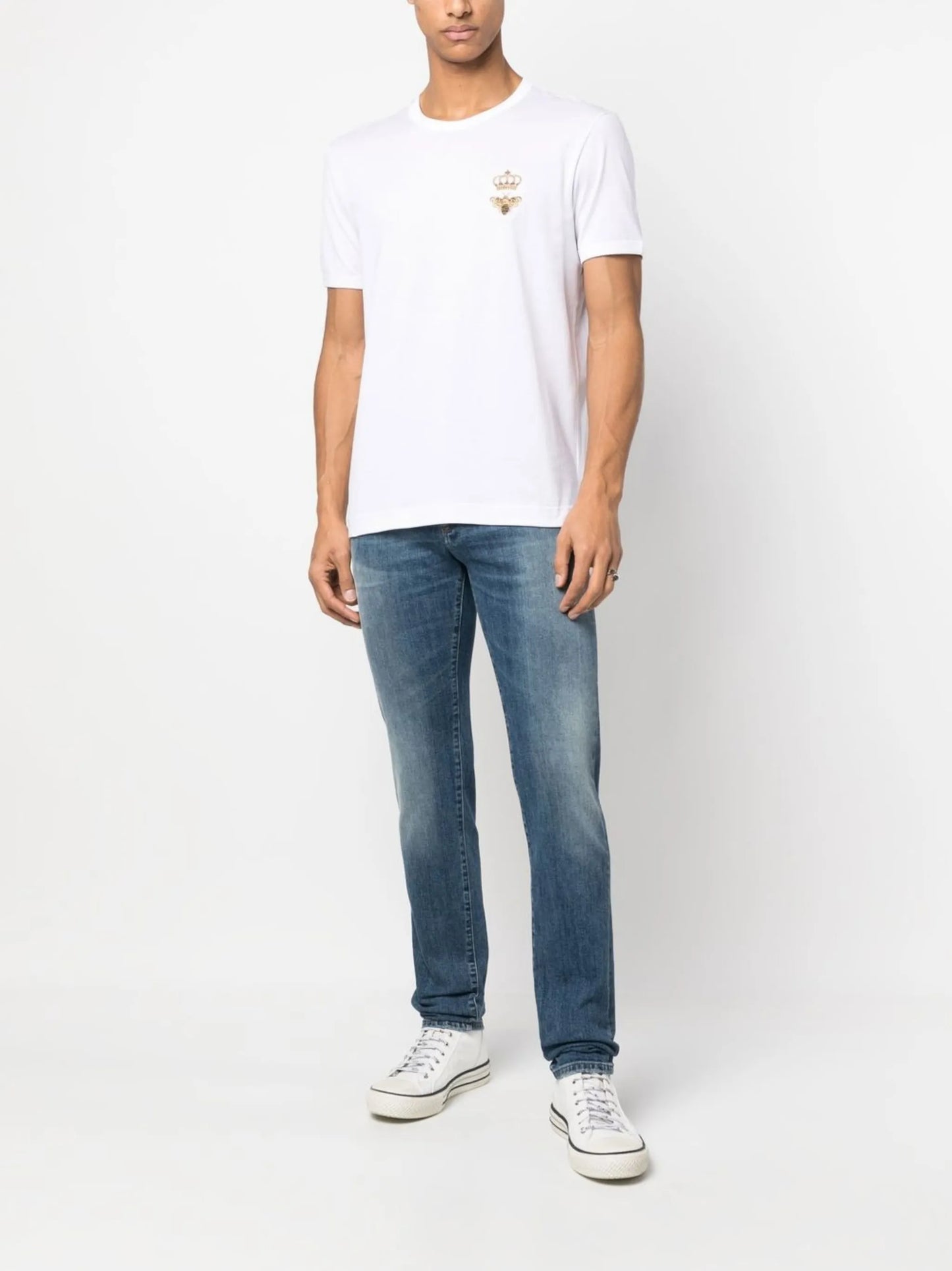 embroidered cotton T-shirt