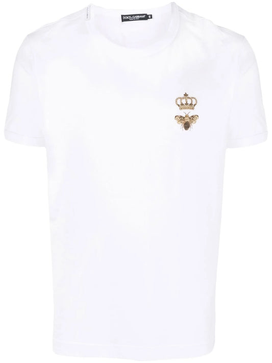 embroidered cotton T-shirt