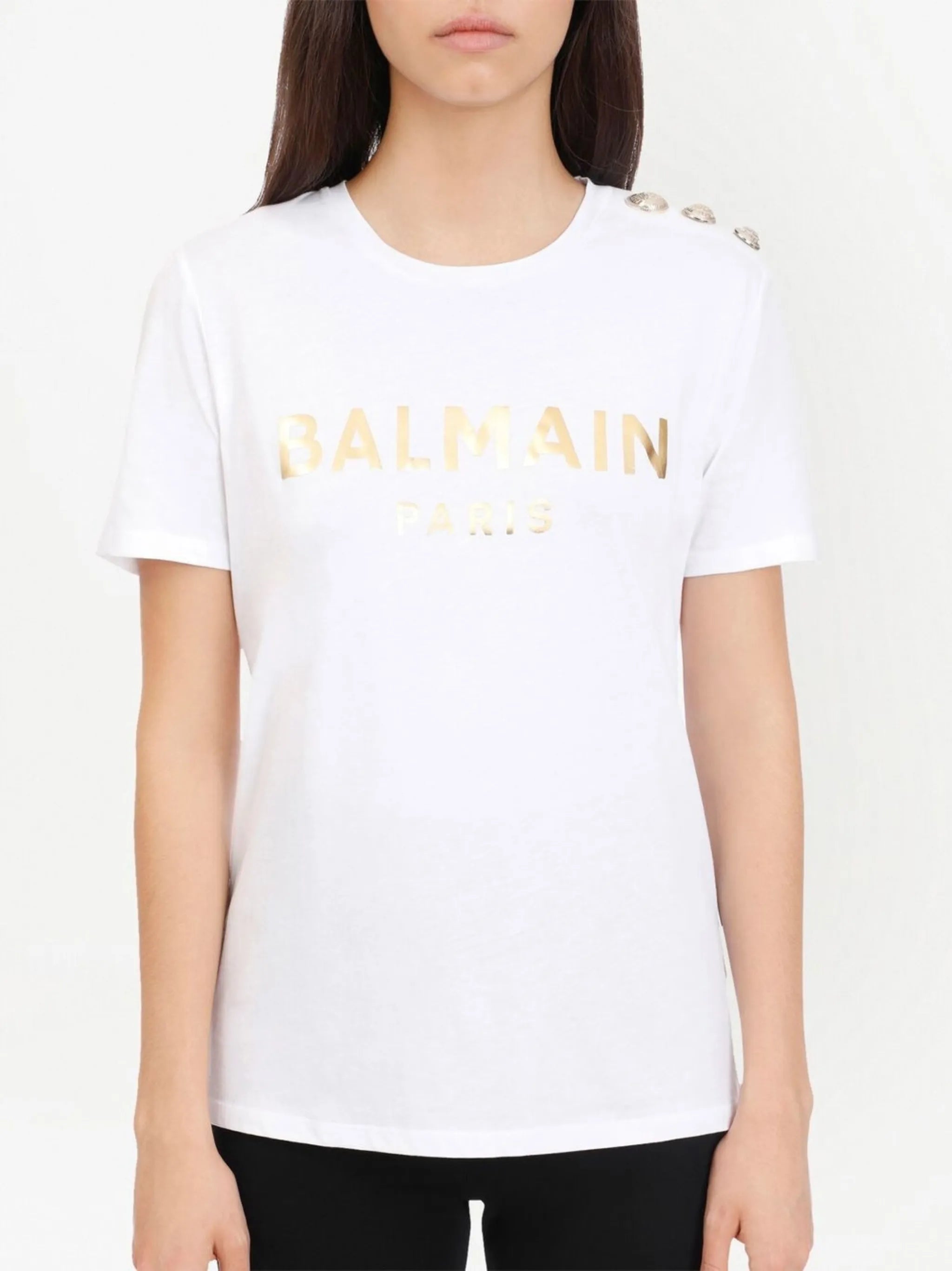 metallic-logo T-shirt
