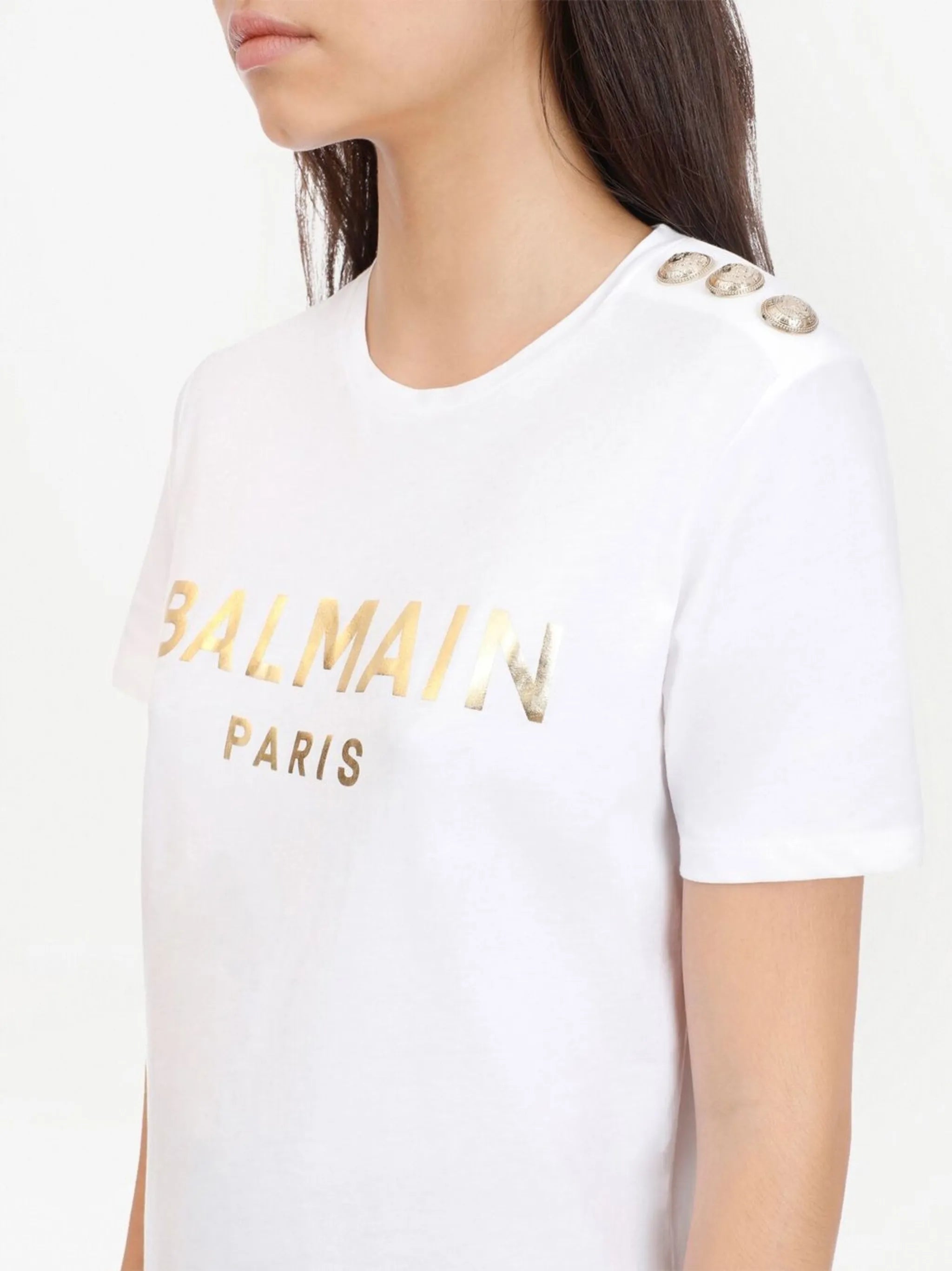 metallic-logo T-shirt
