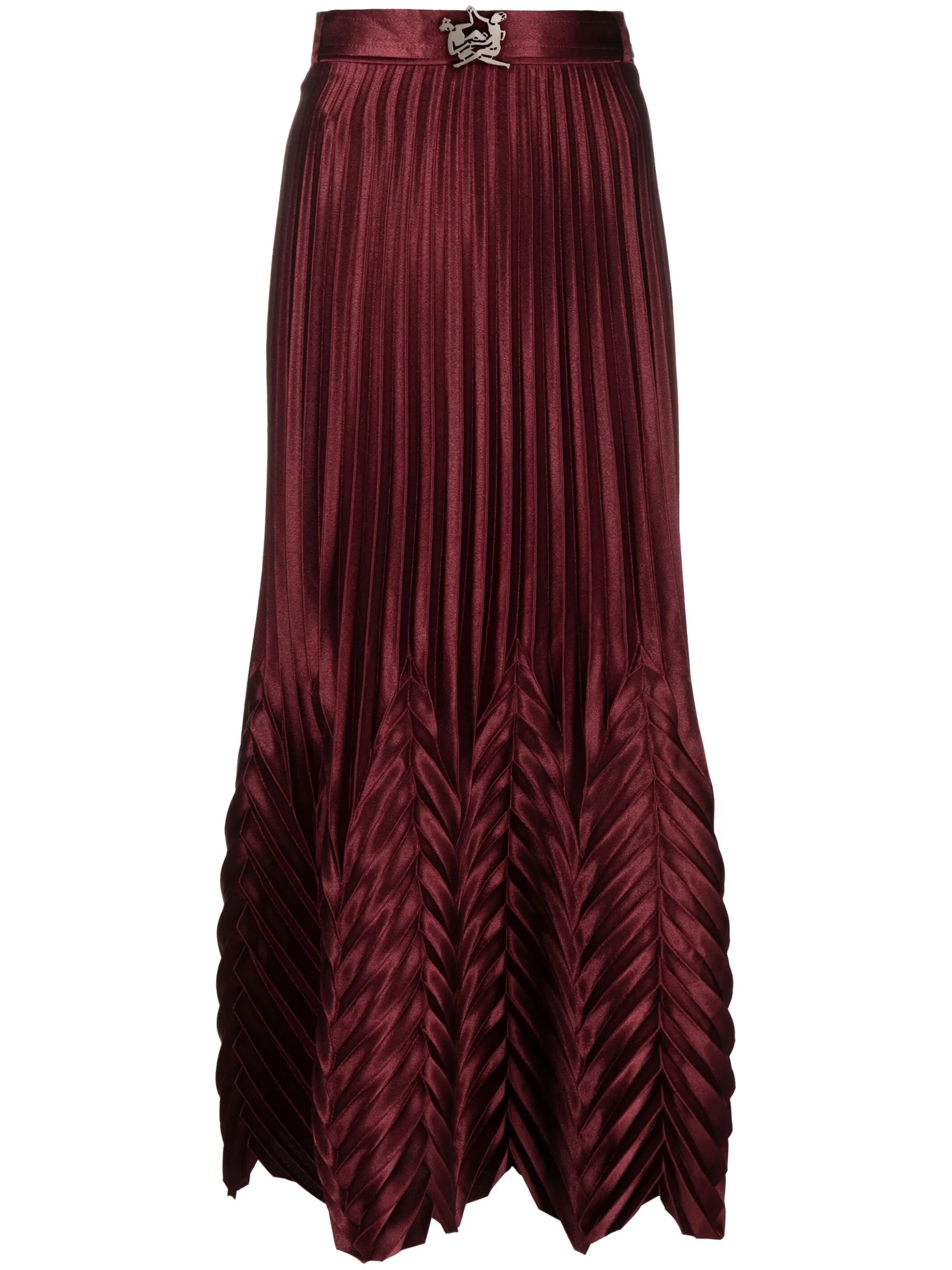 pleated midi skirt