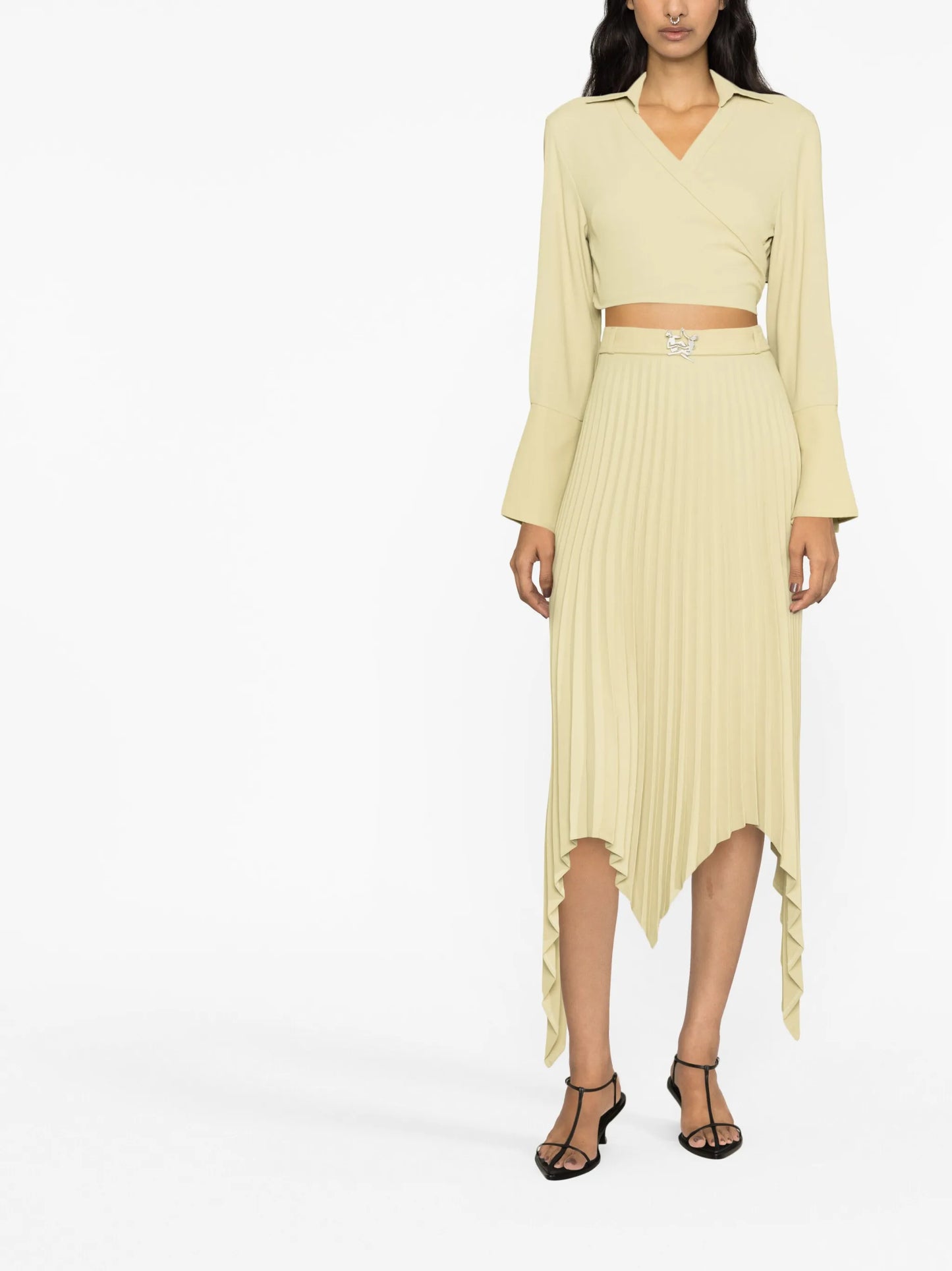 asymmetric pleated skirt