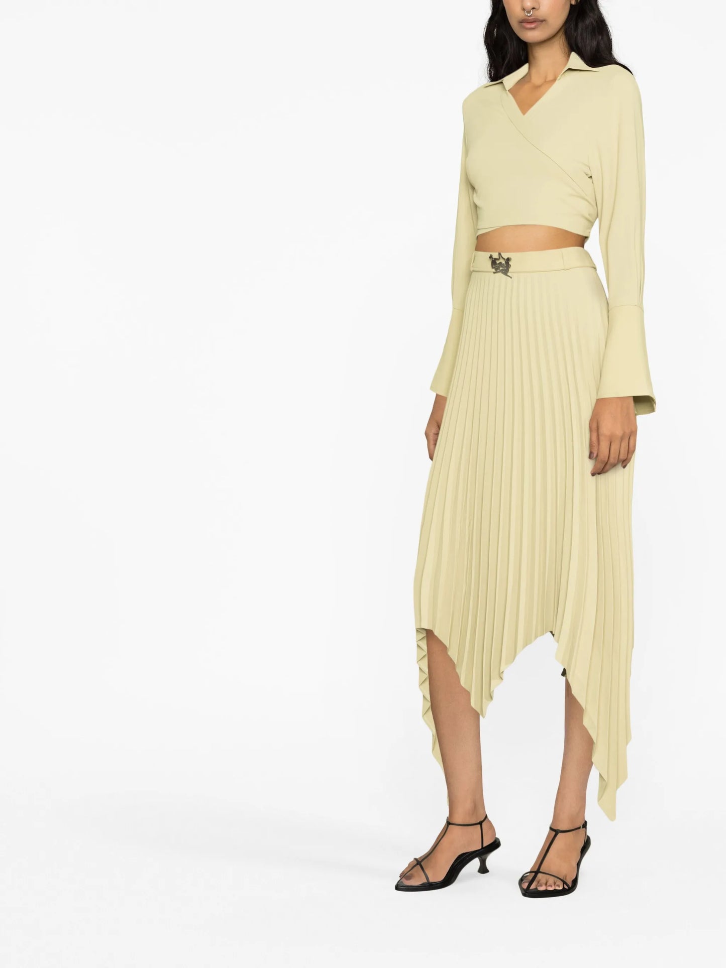asymmetric pleated skirt