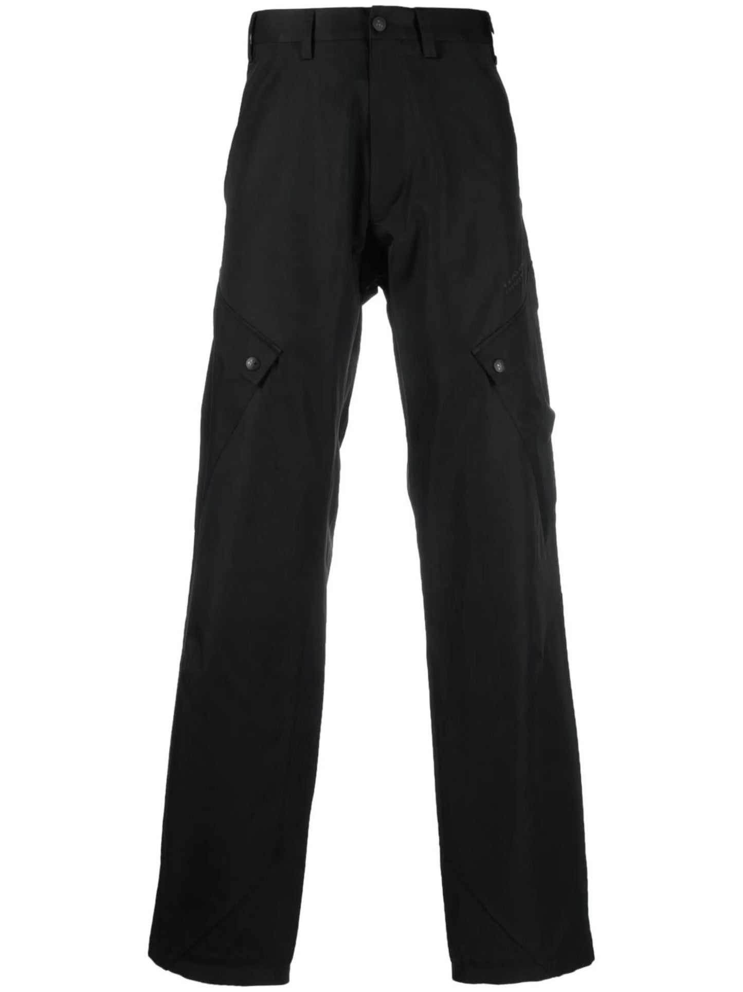 logo-patch straight-leg trousers