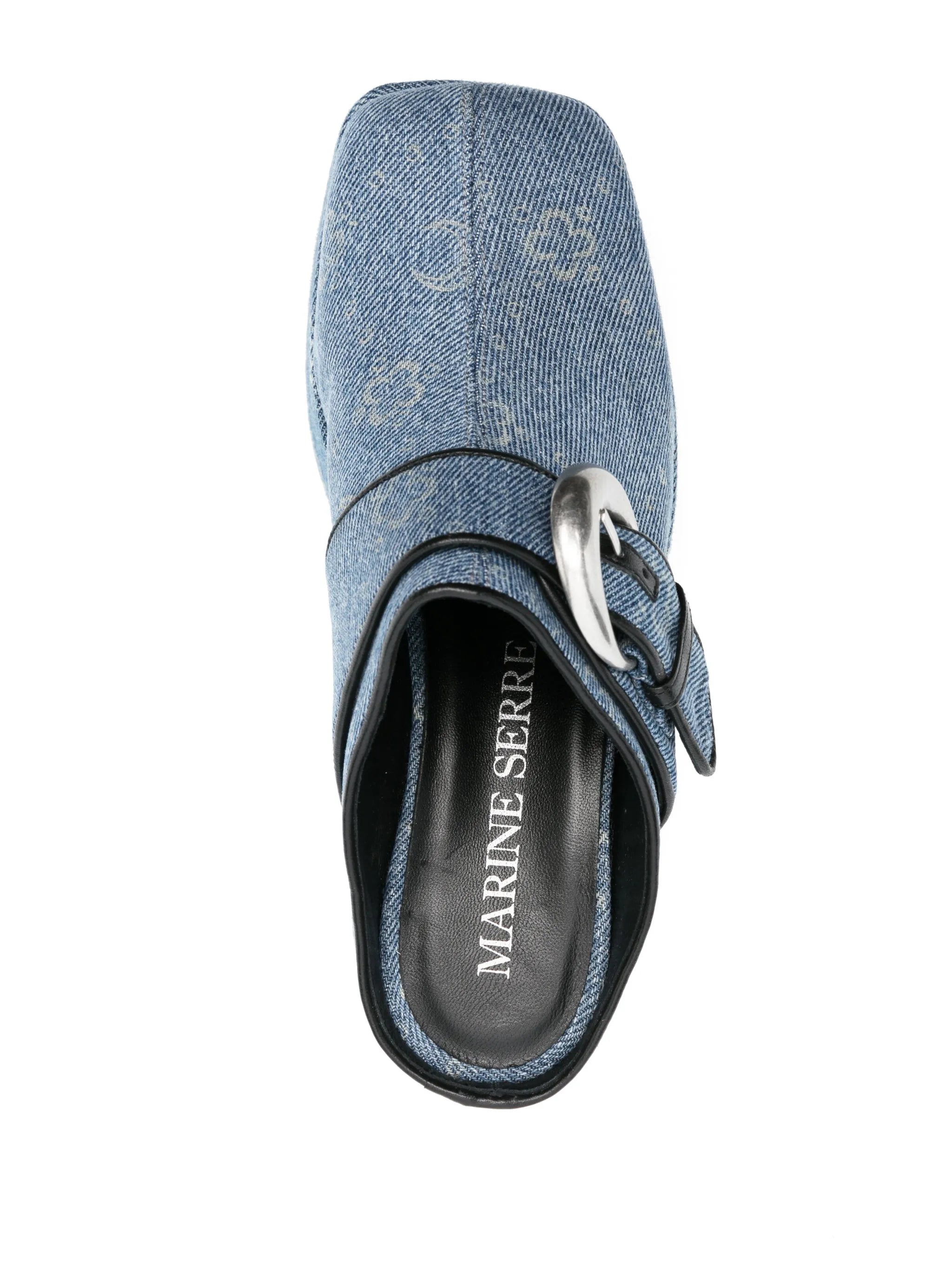 Regenerated denim monogram clogs