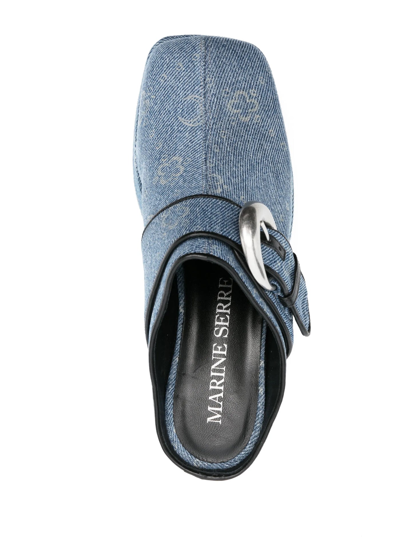 Regenerated denim monogram clogs
