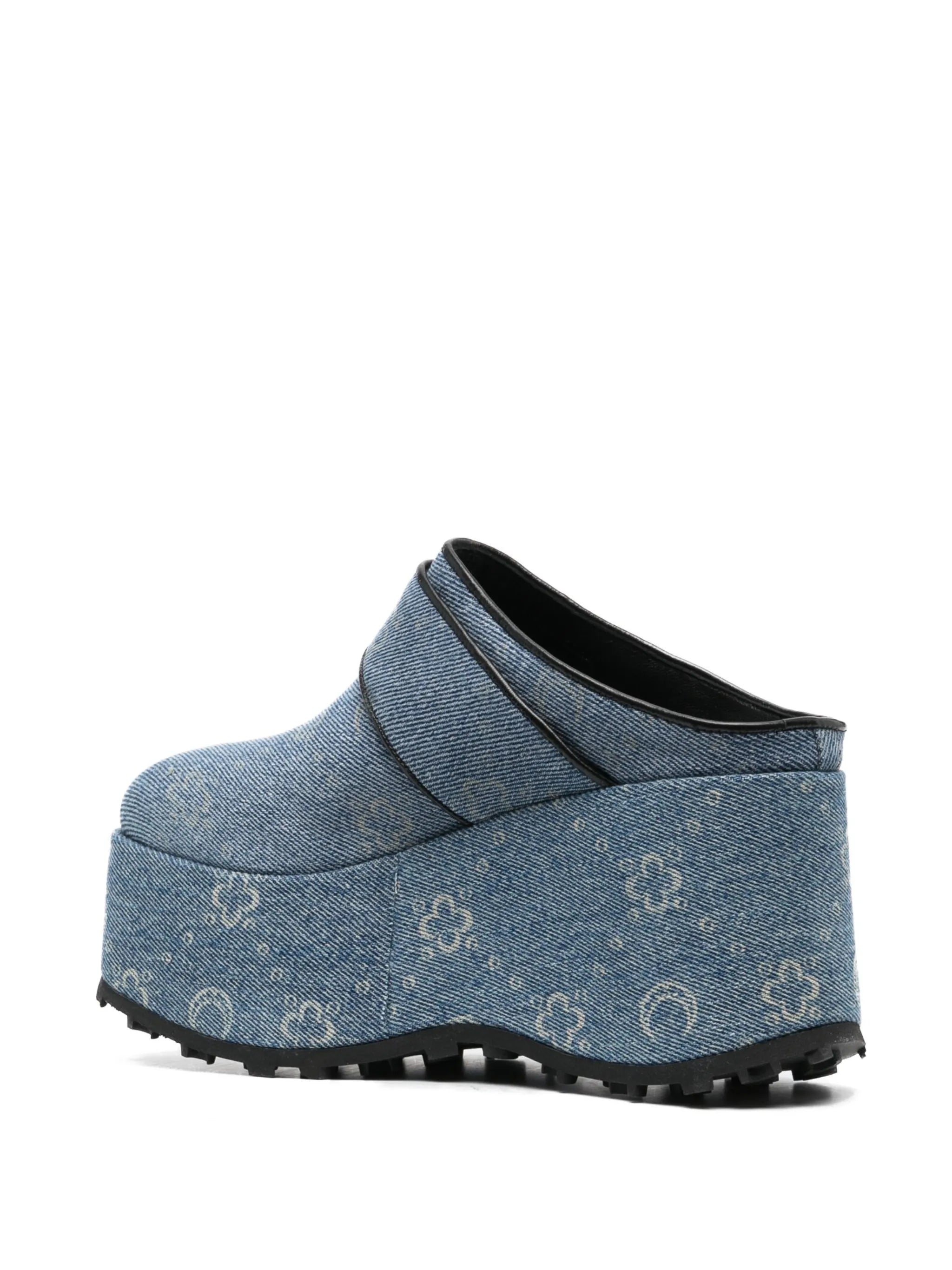 Regenerated denim monogram clogs