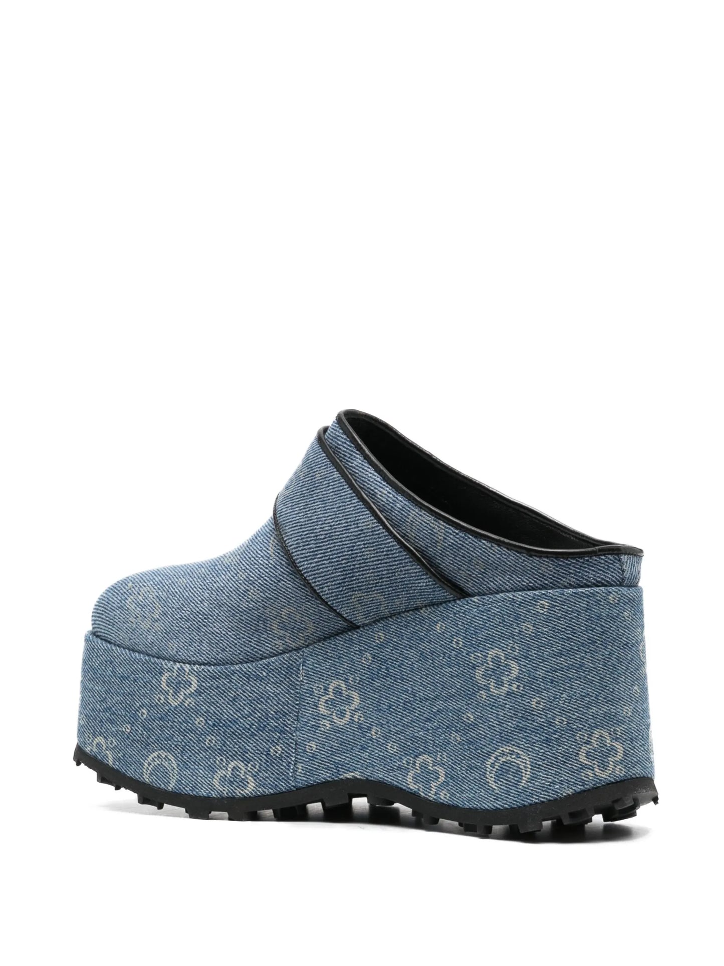 Regenerated denim monogram clogs