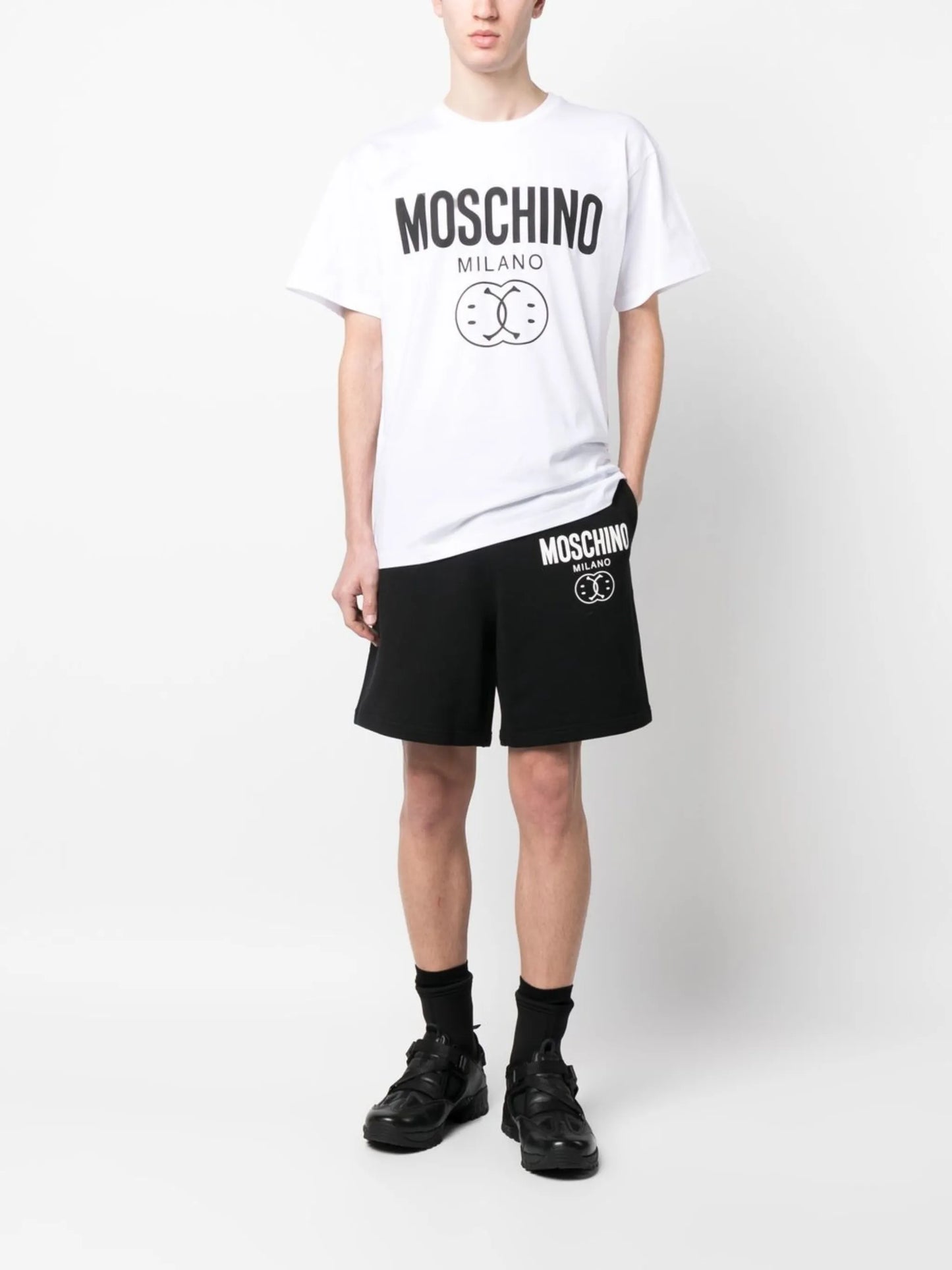 x Smiley cotton jersey shorts