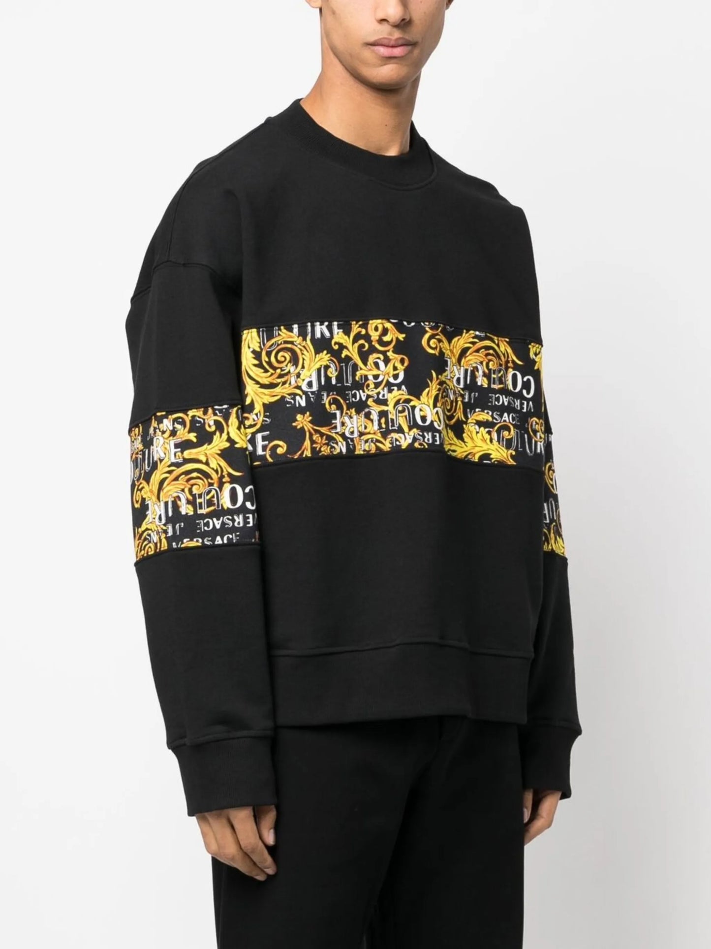 baroque pattern-print crew neck sweatshirt