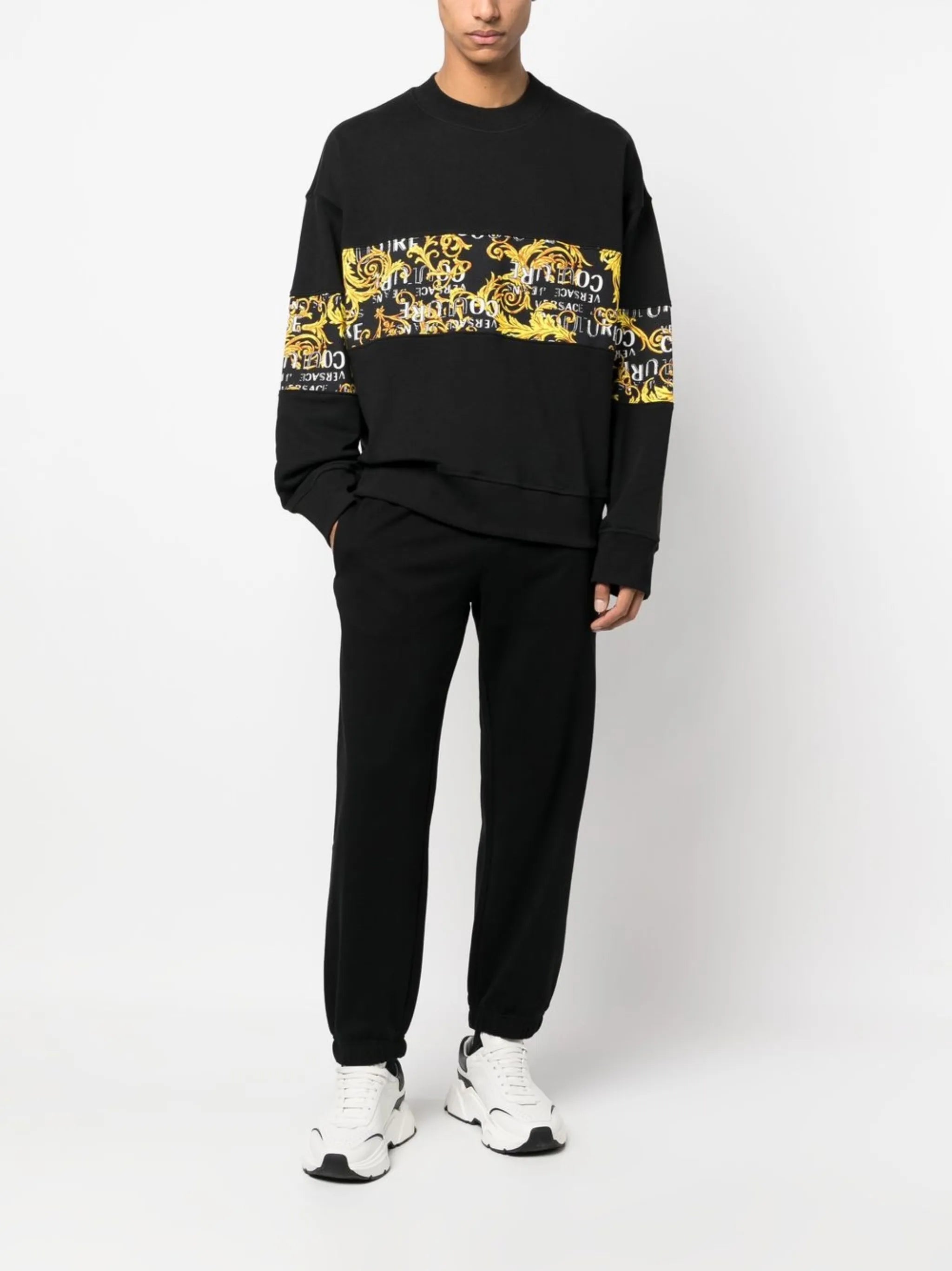 baroque pattern-print crew neck sweatshirt
