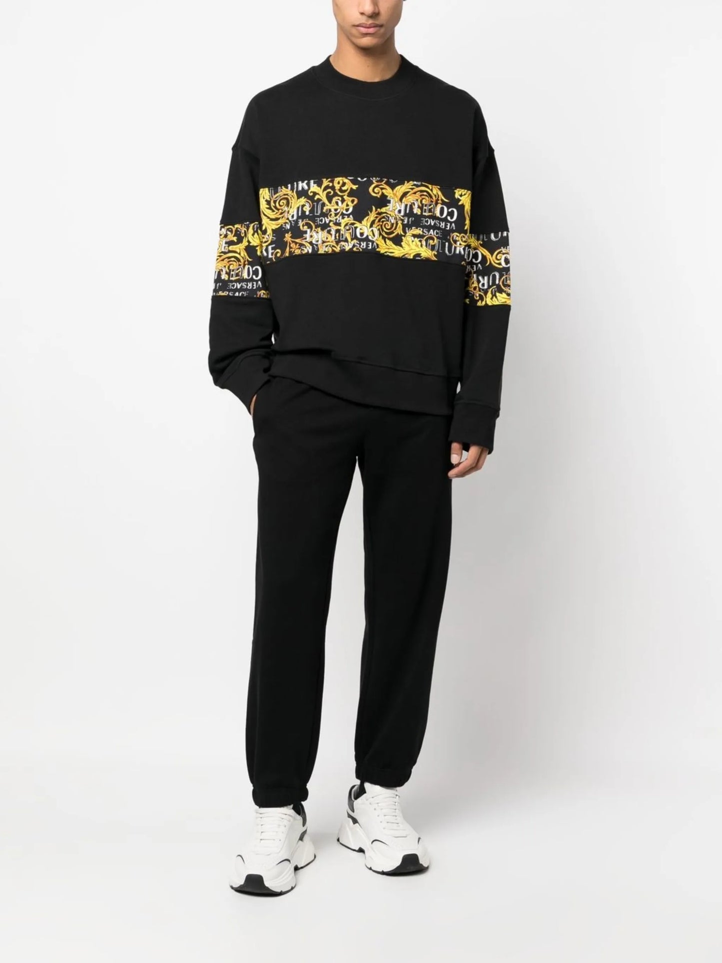 baroque pattern-print crew neck sweatshirt