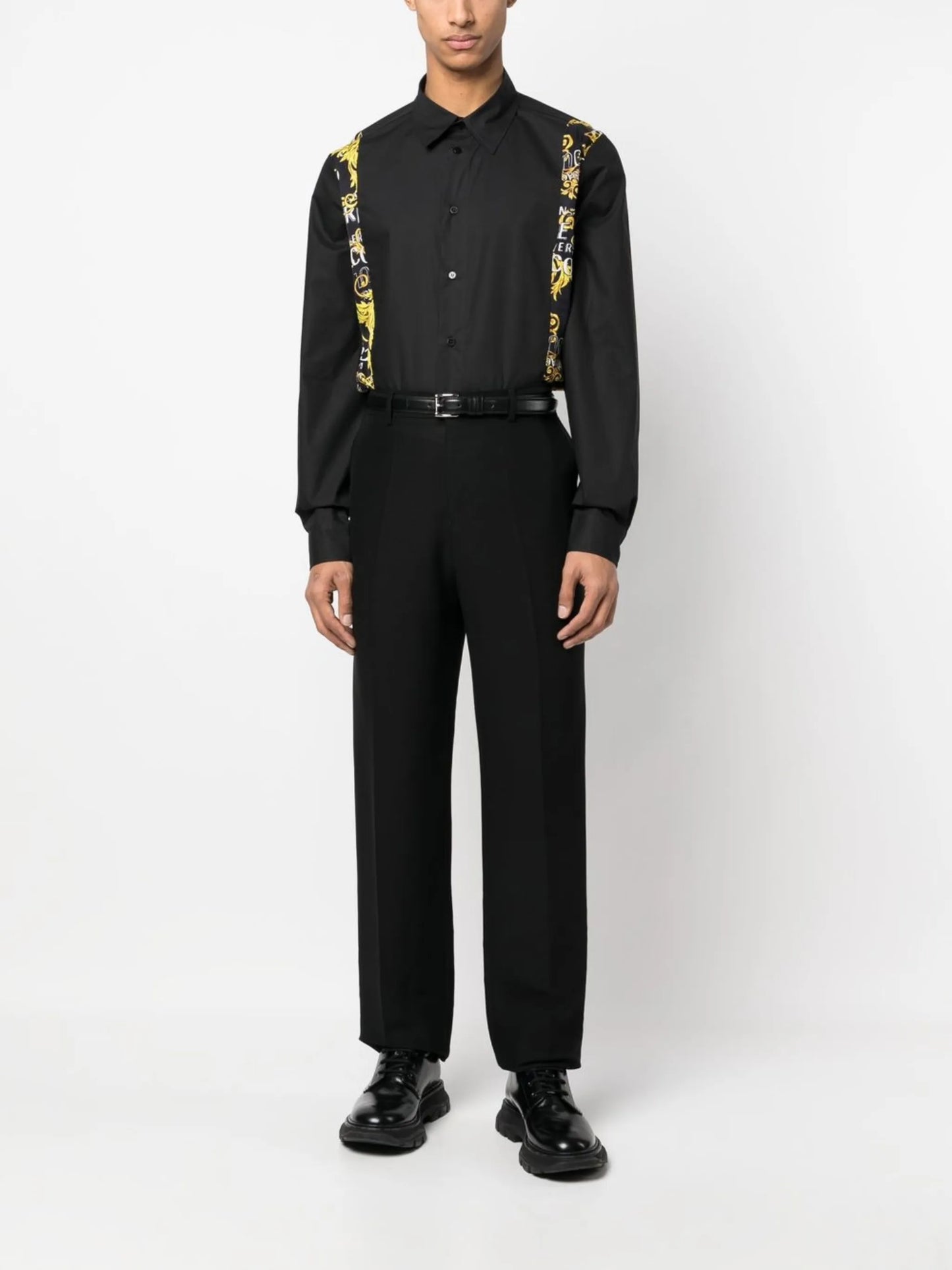 baroque-panelled long-sleeve shirt