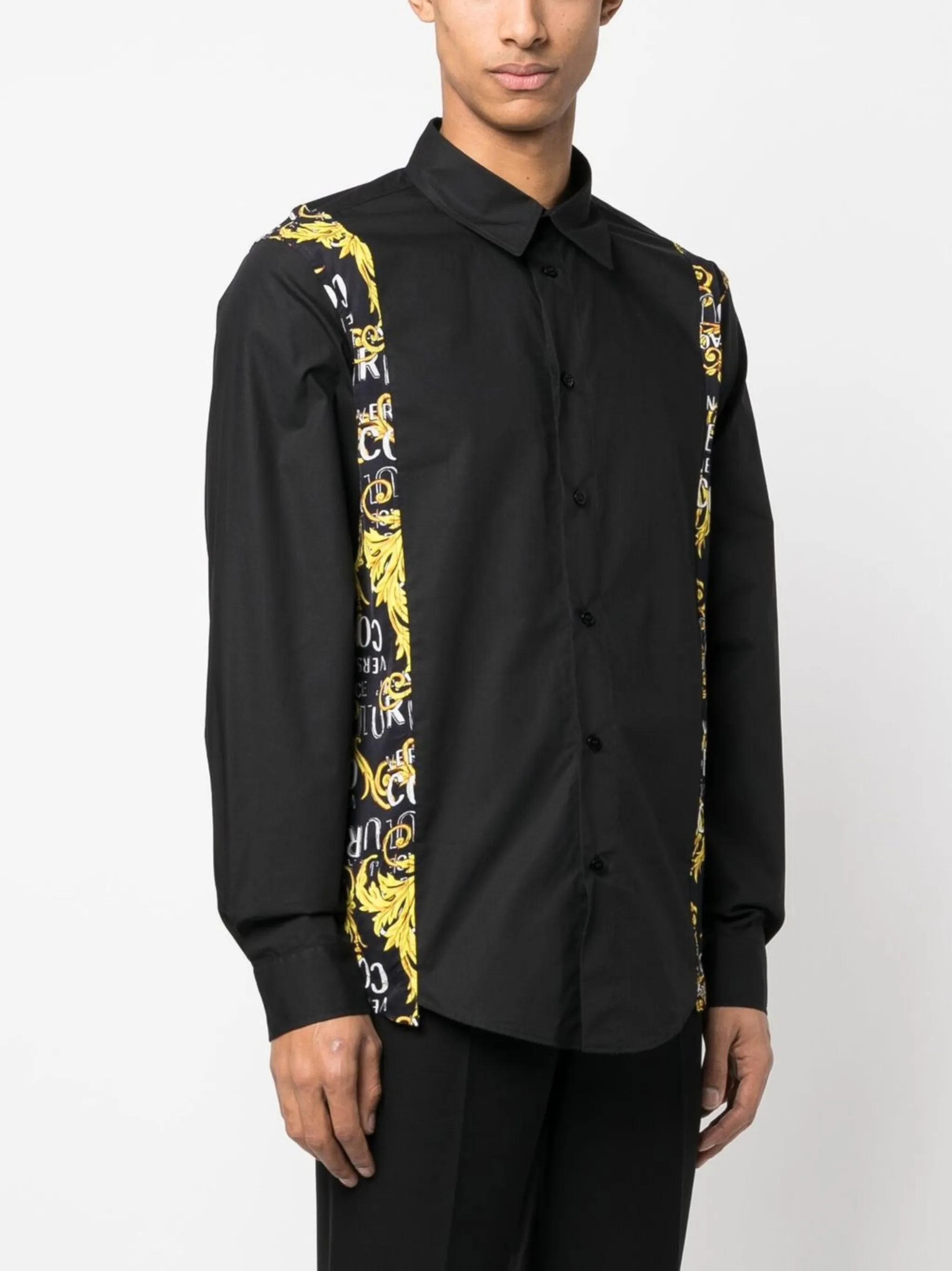 baroque-panelled long-sleeve shirt