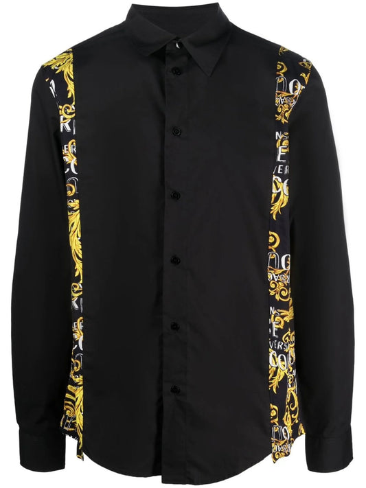 baroque-panelled long-sleeve shirt