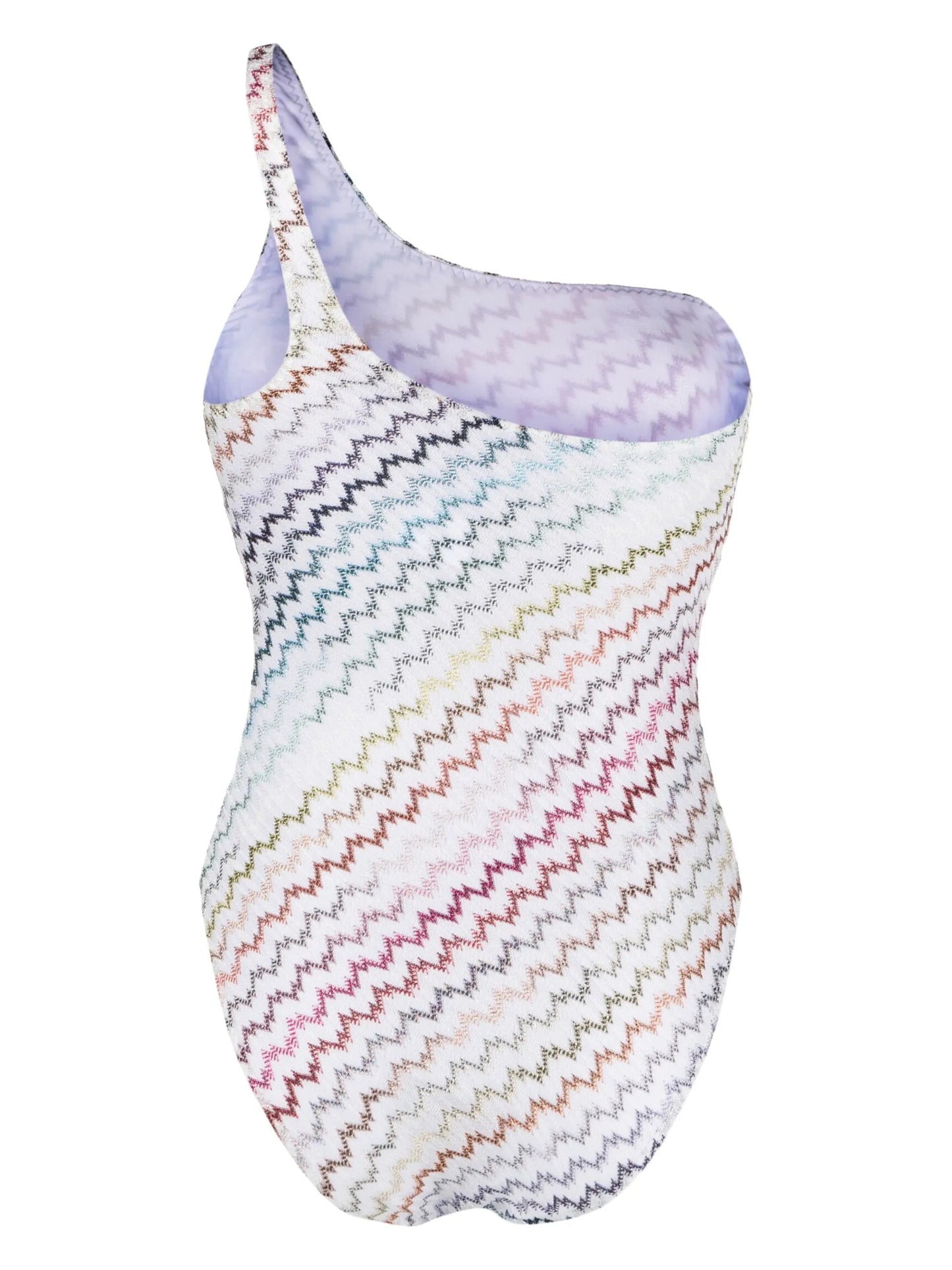 zig-zag knitted one-piece swimsuit