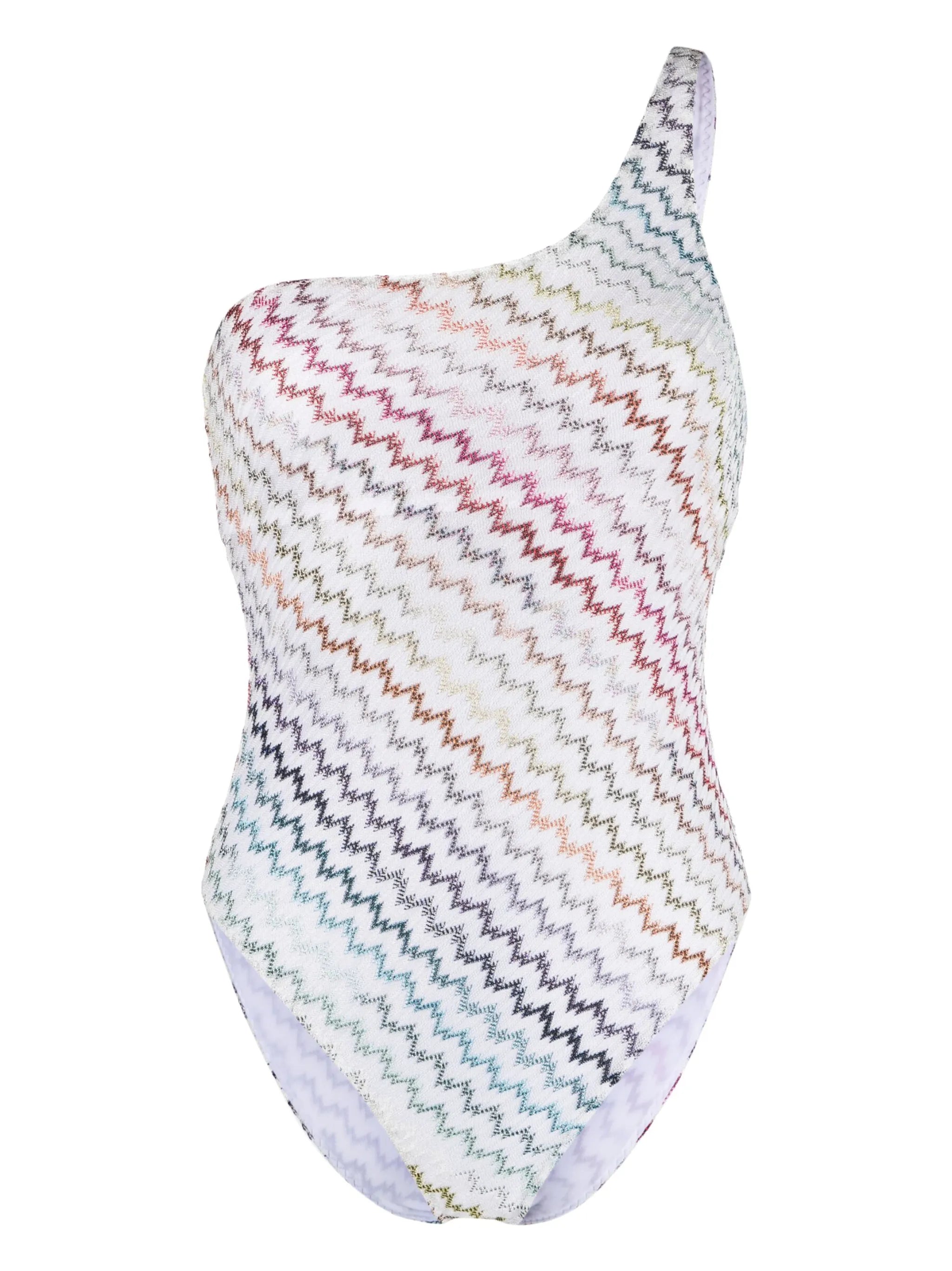 zig-zag knitted one-piece swimsuit