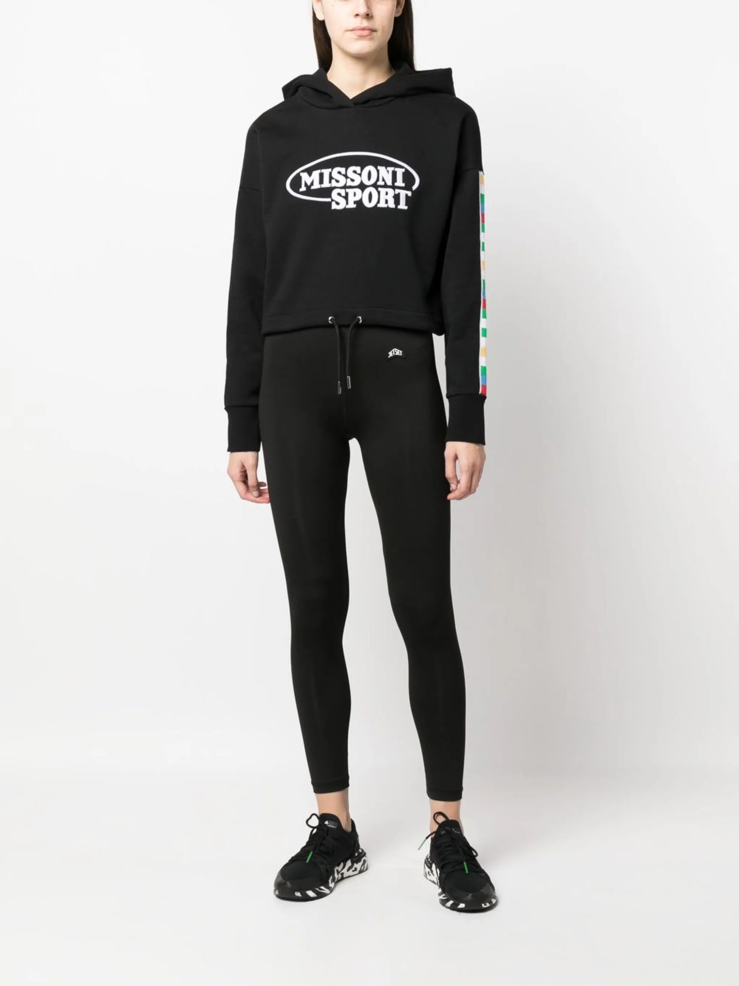 logo-print cropped hoodie
