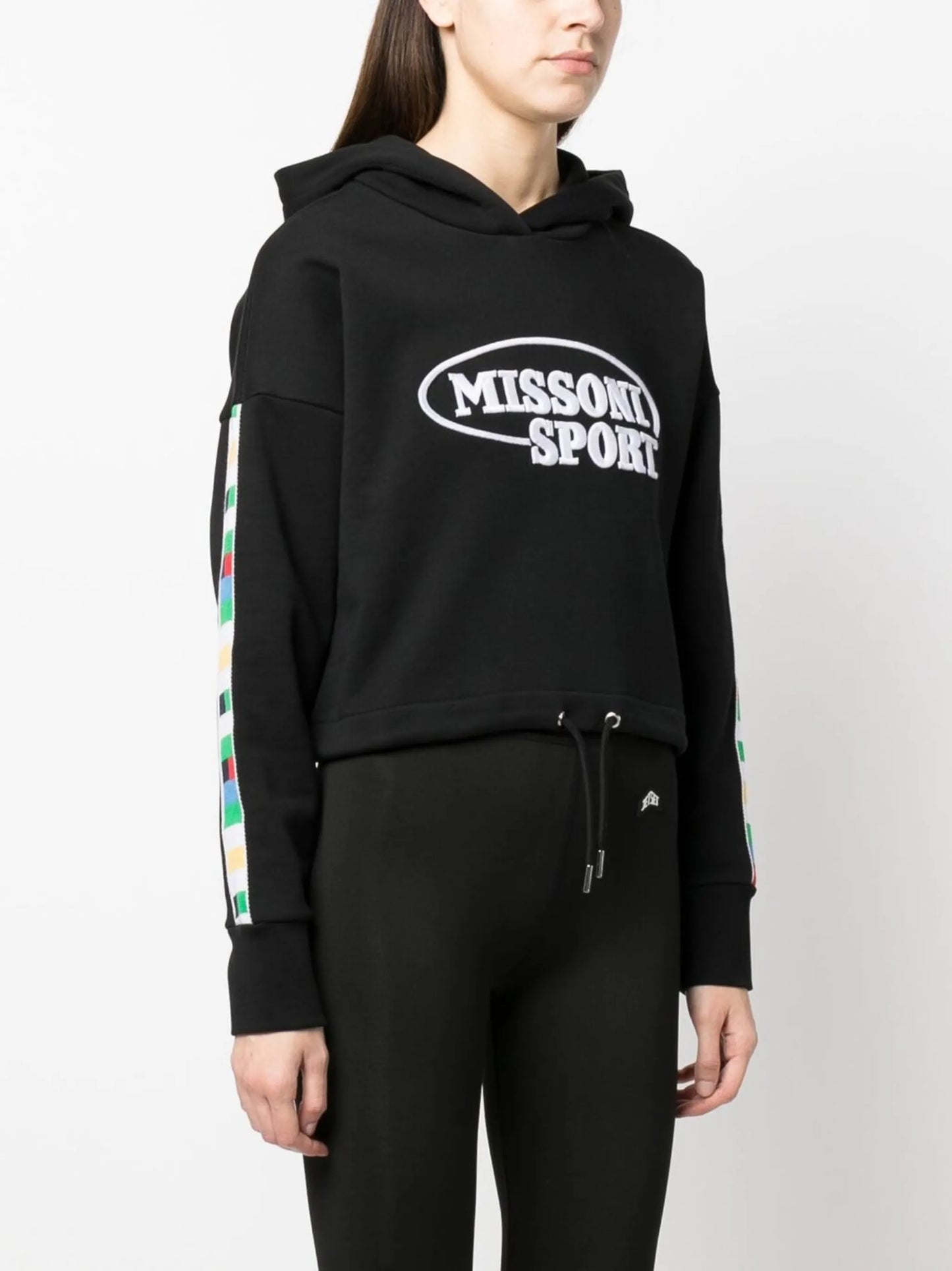 logo-print cropped hoodie