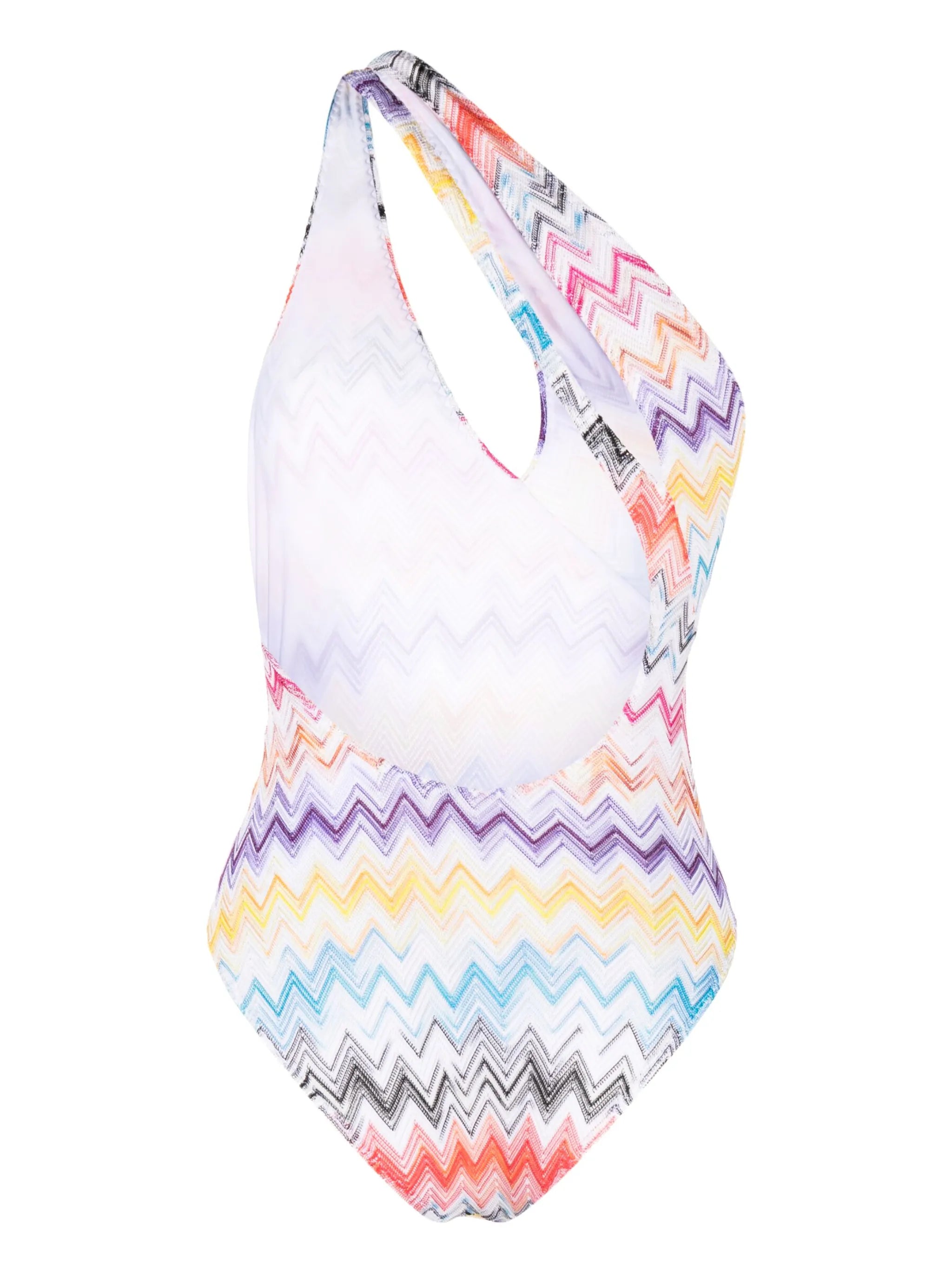 zigzag one-shoulder swimsuit