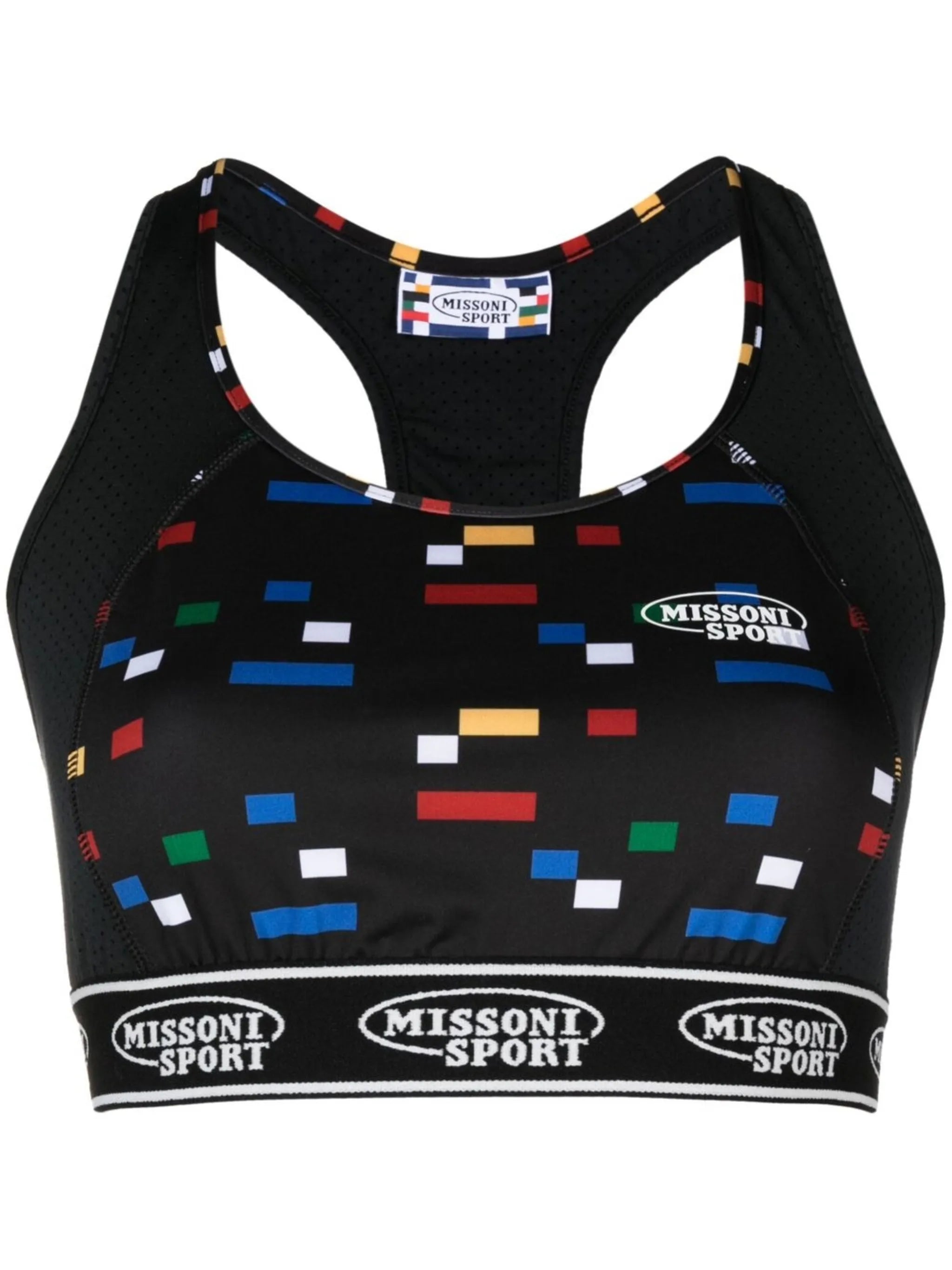 graphic-print sports bra