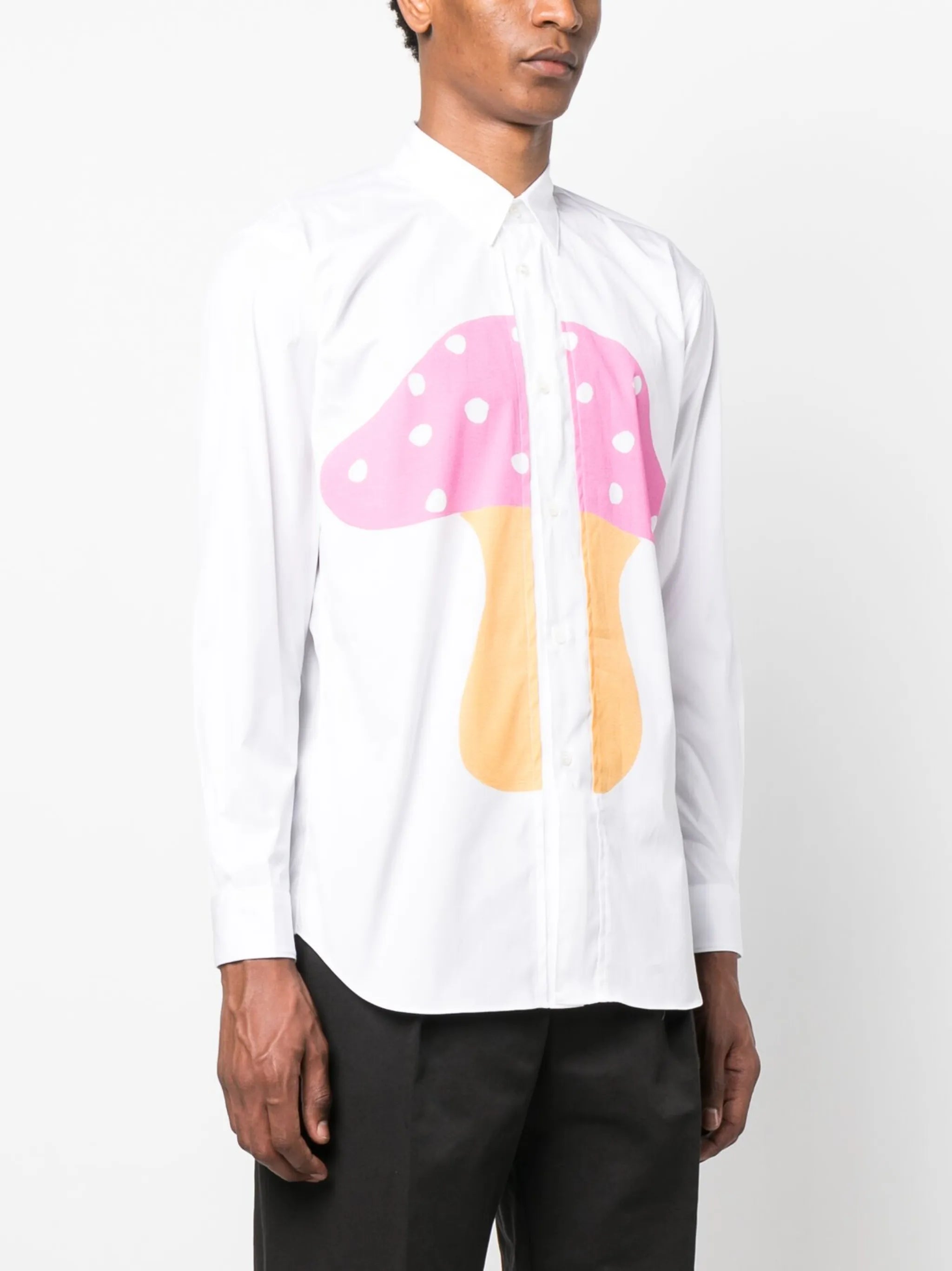graphic-print cotton shirt