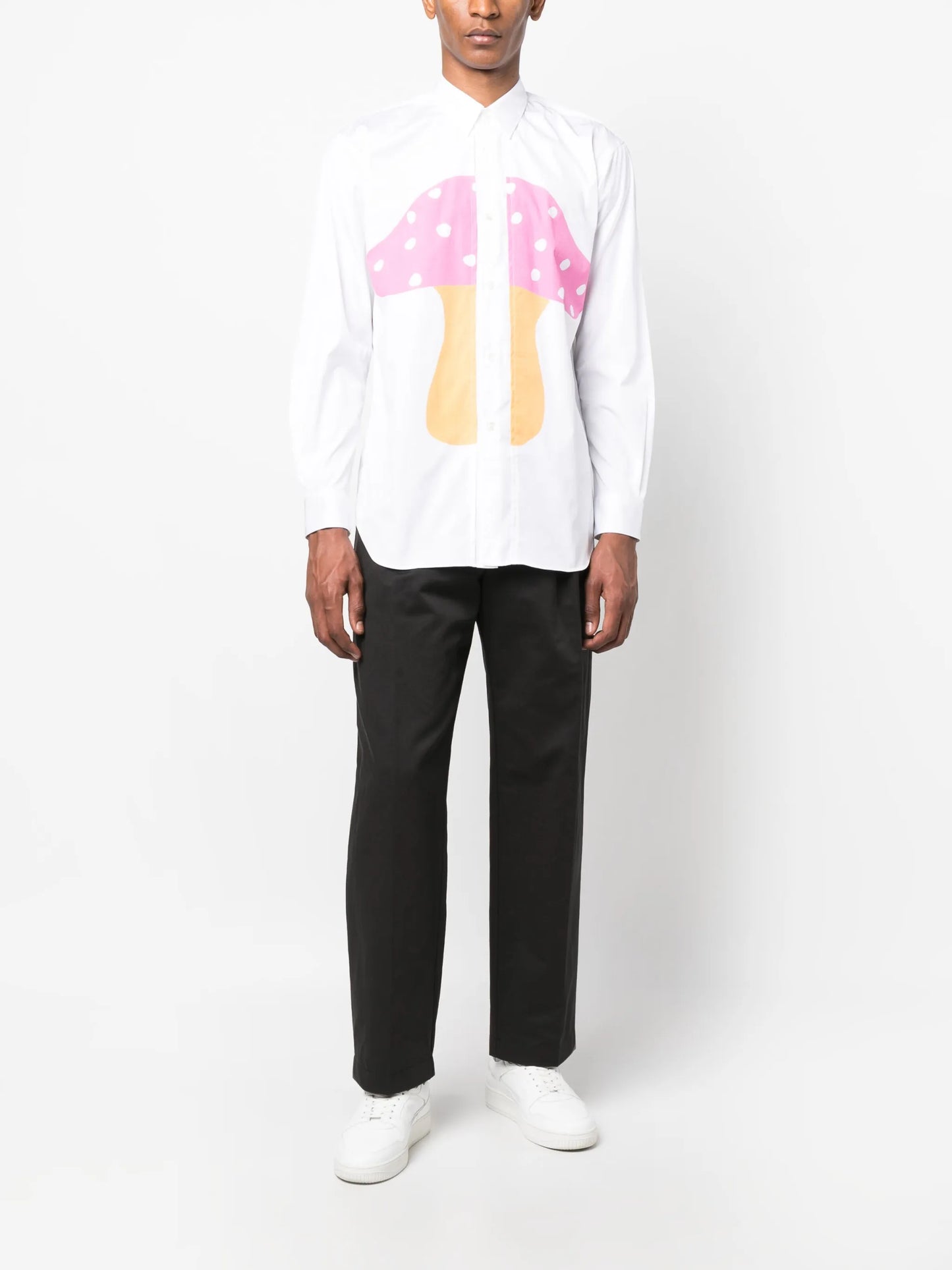 graphic-print cotton shirt