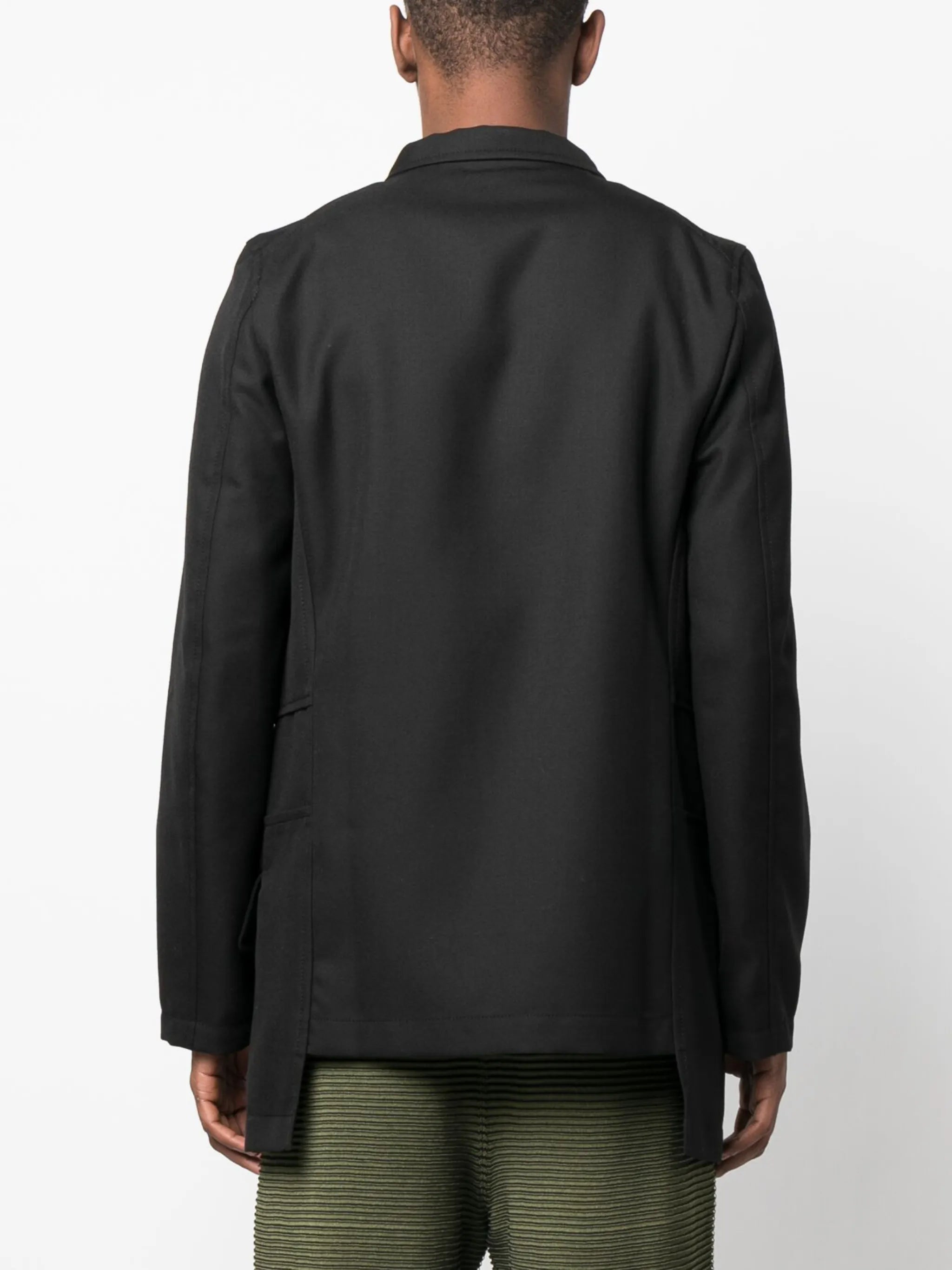 button-fastening wool shirt jacket