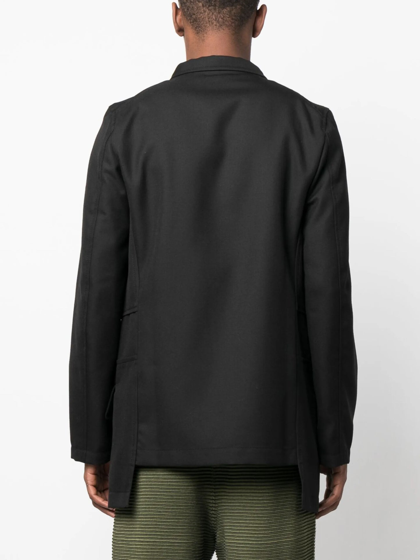 button-fastening wool shirt jacket