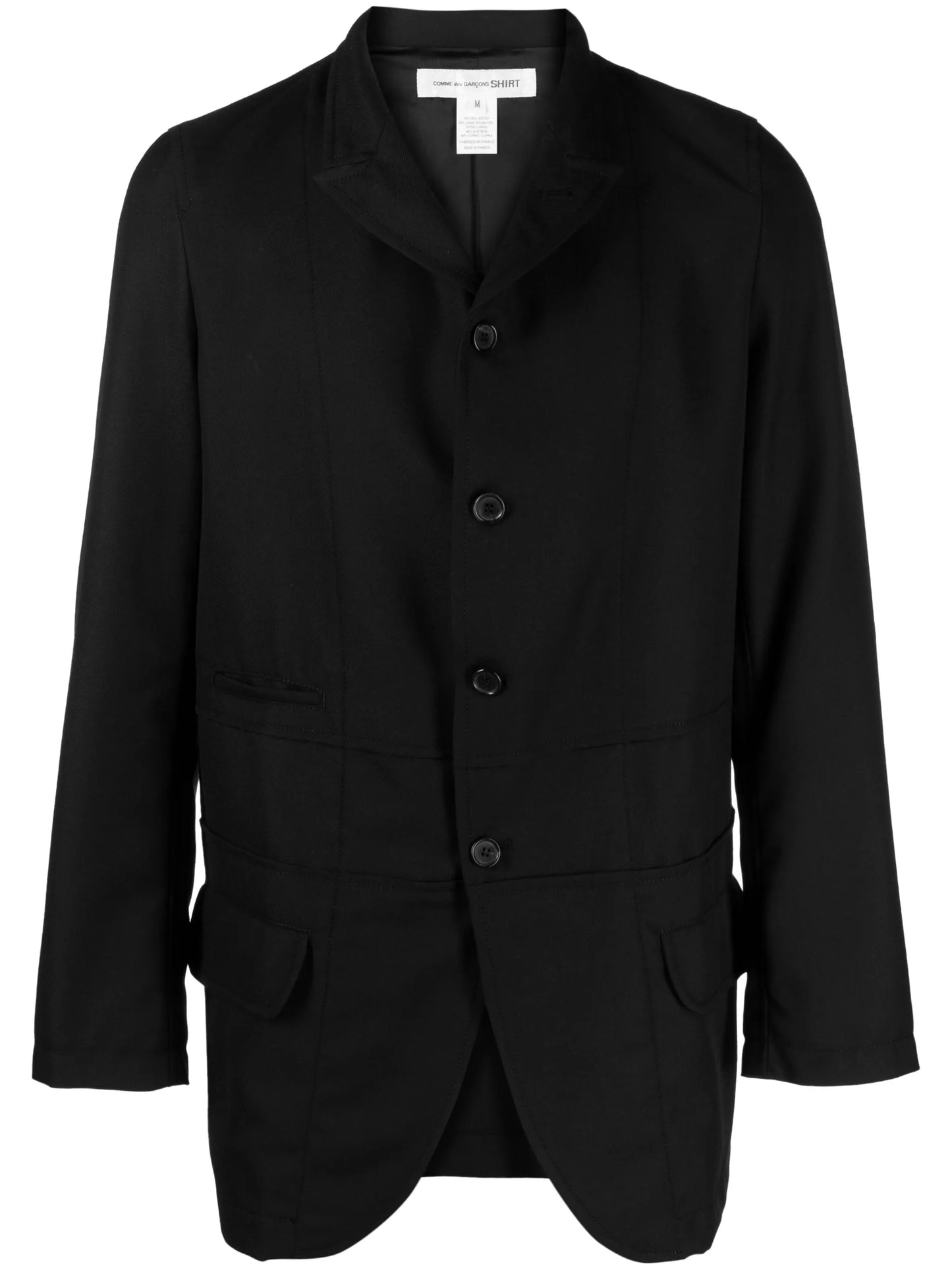 button-fastening wool shirt jacket