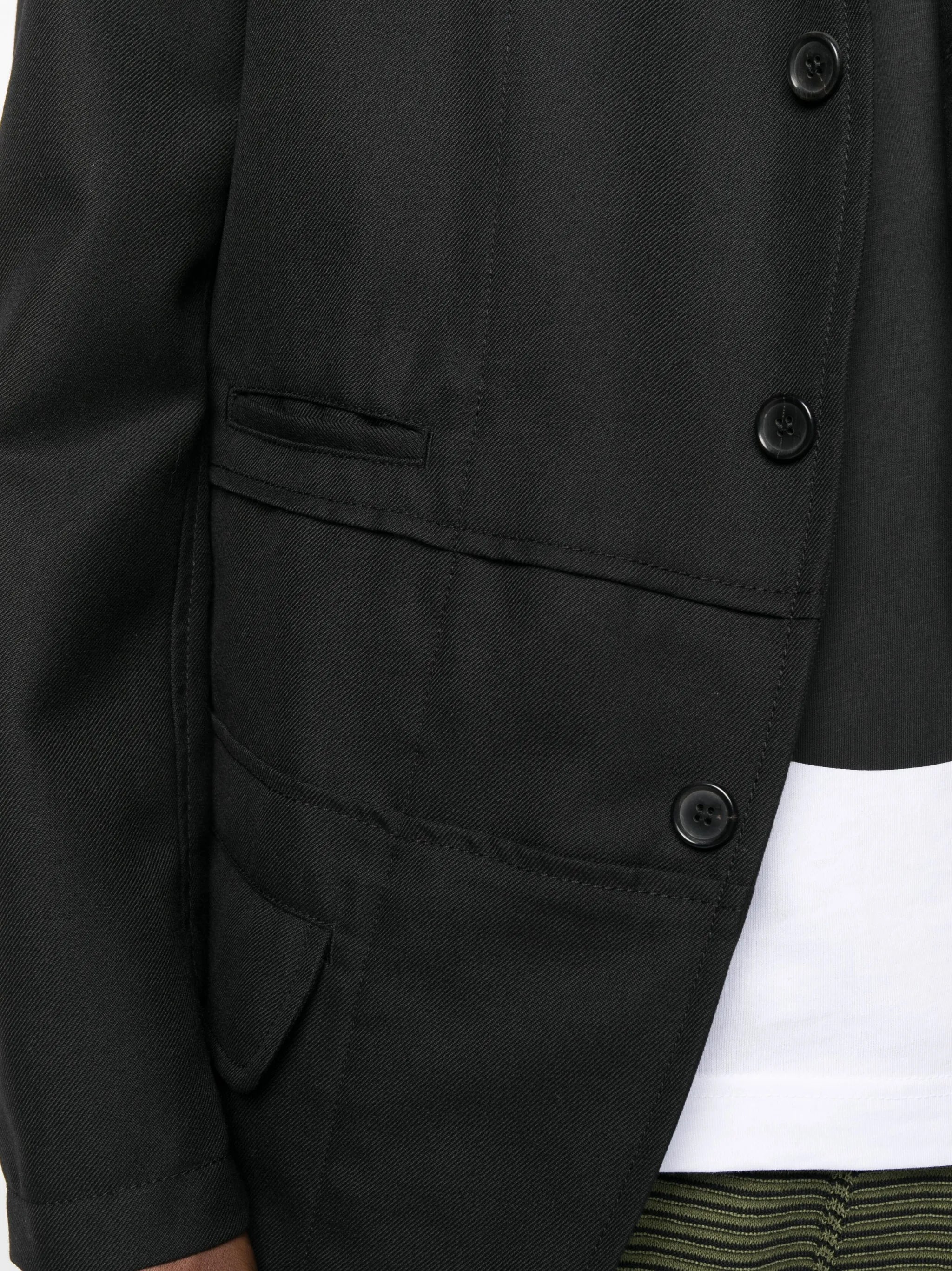 button-fastening wool shirt jacket
