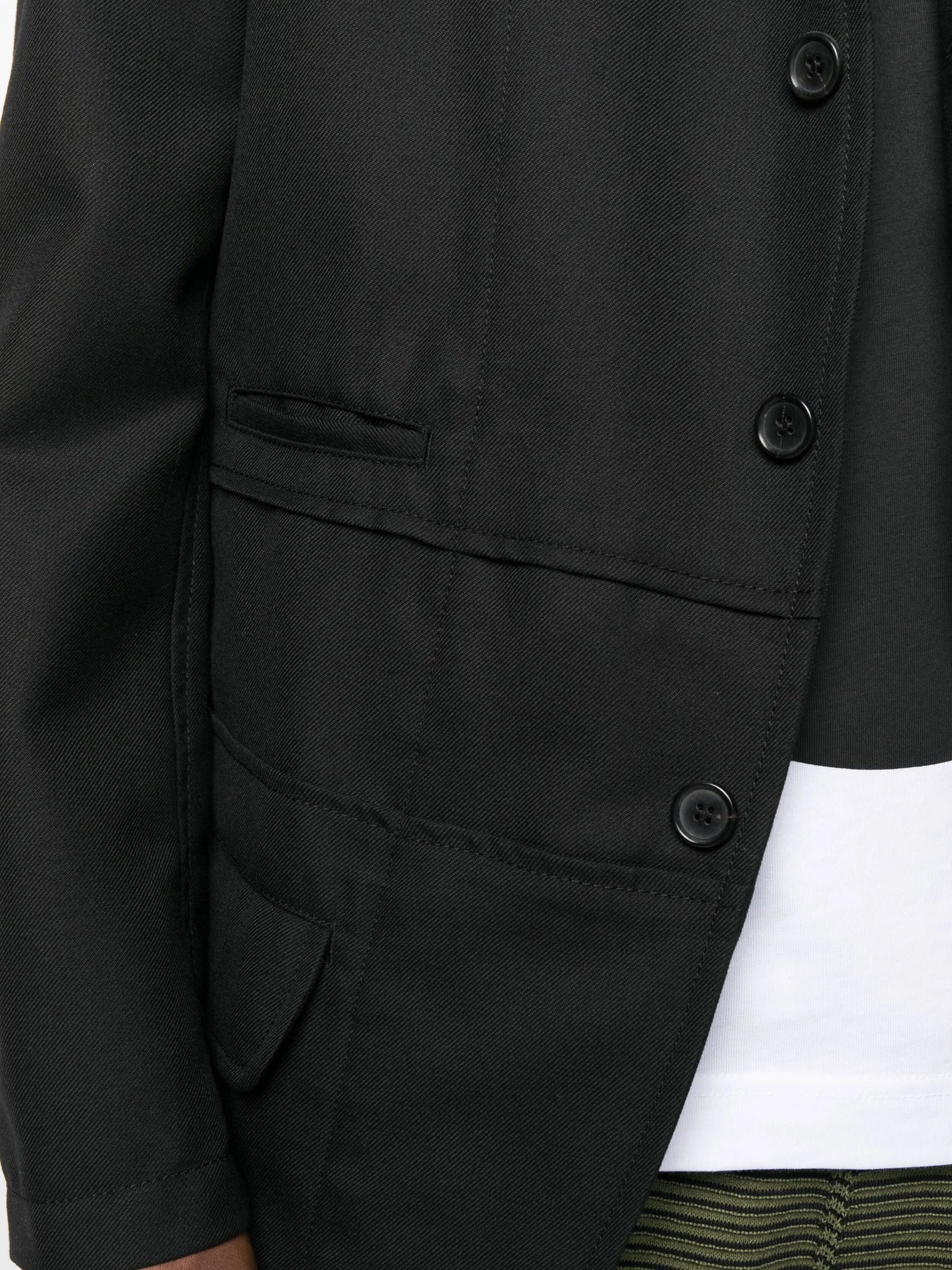 button-fastening wool shirt jacket