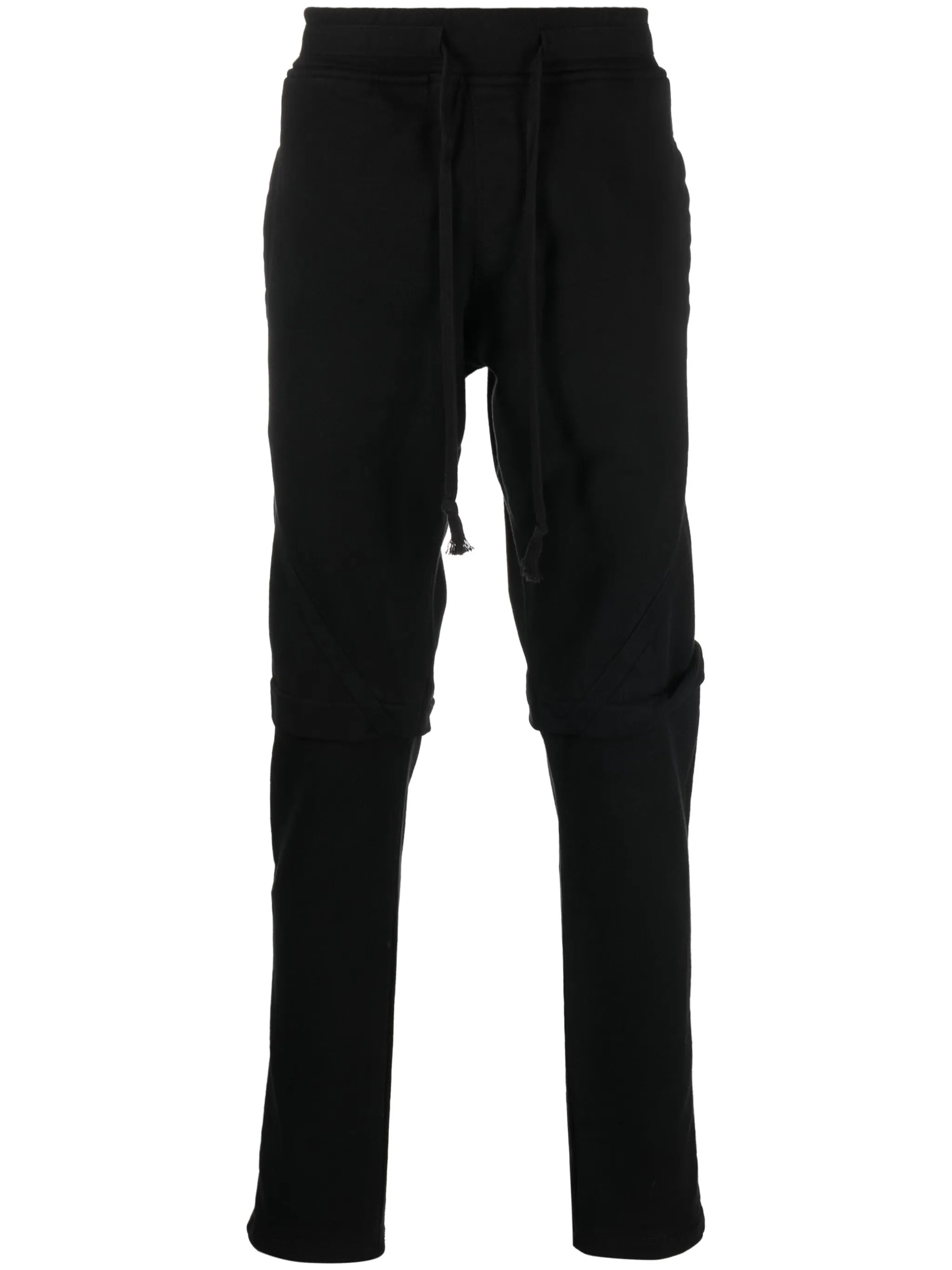 fleece drawstring-waist cotton trousers