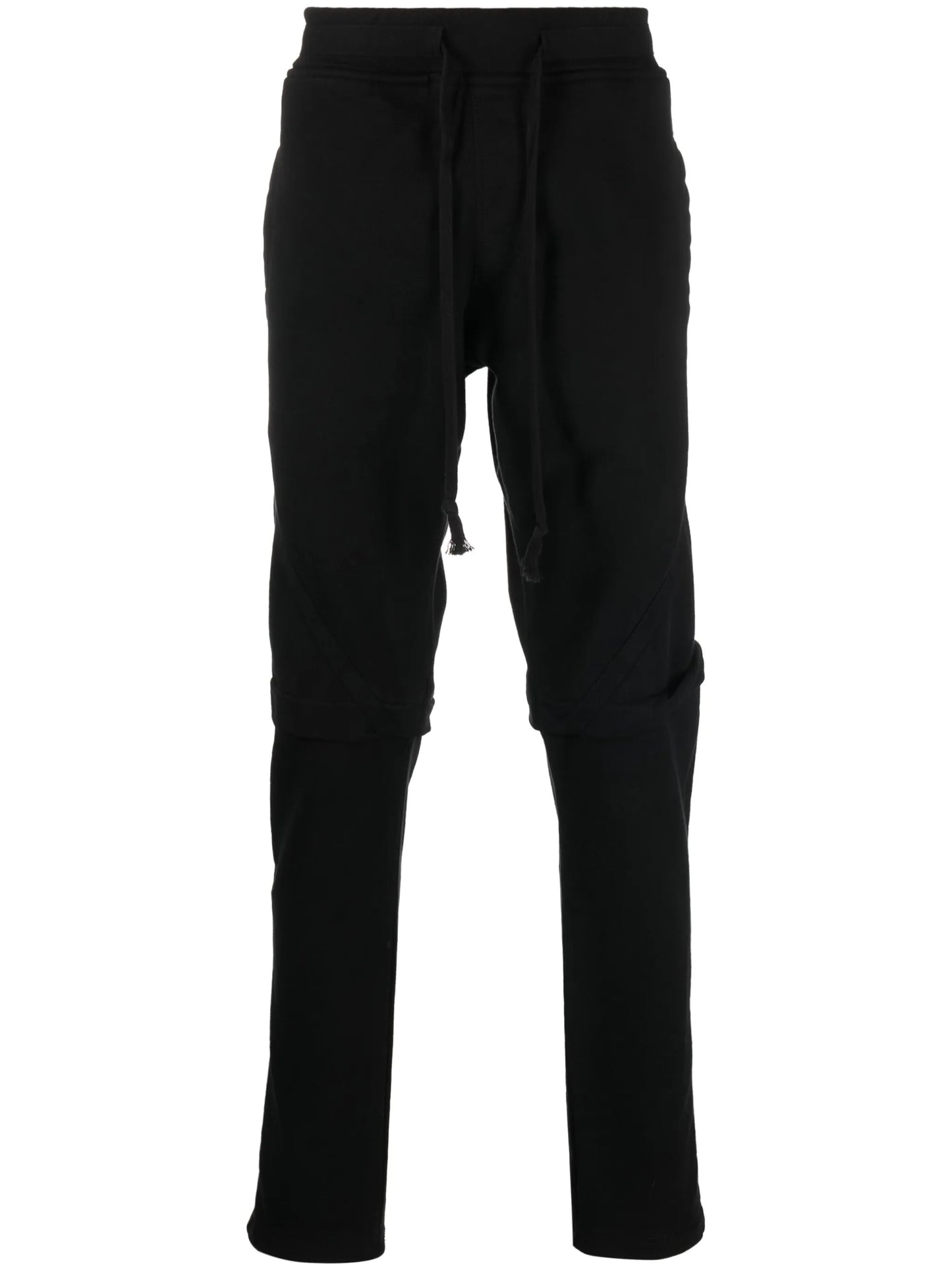 fleece drawstring-waist cotton trousers