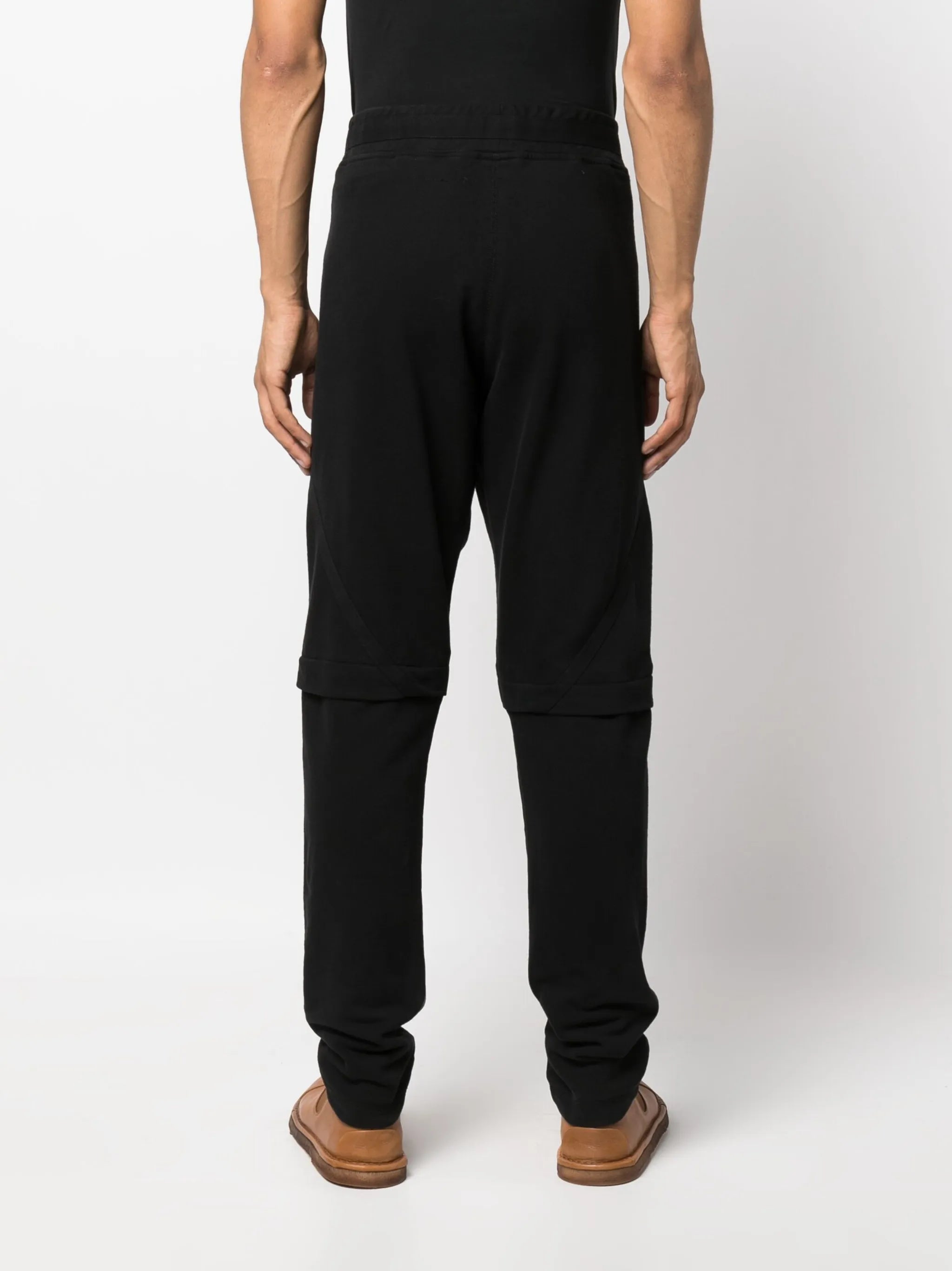 fleece drawstring-waist cotton trousers