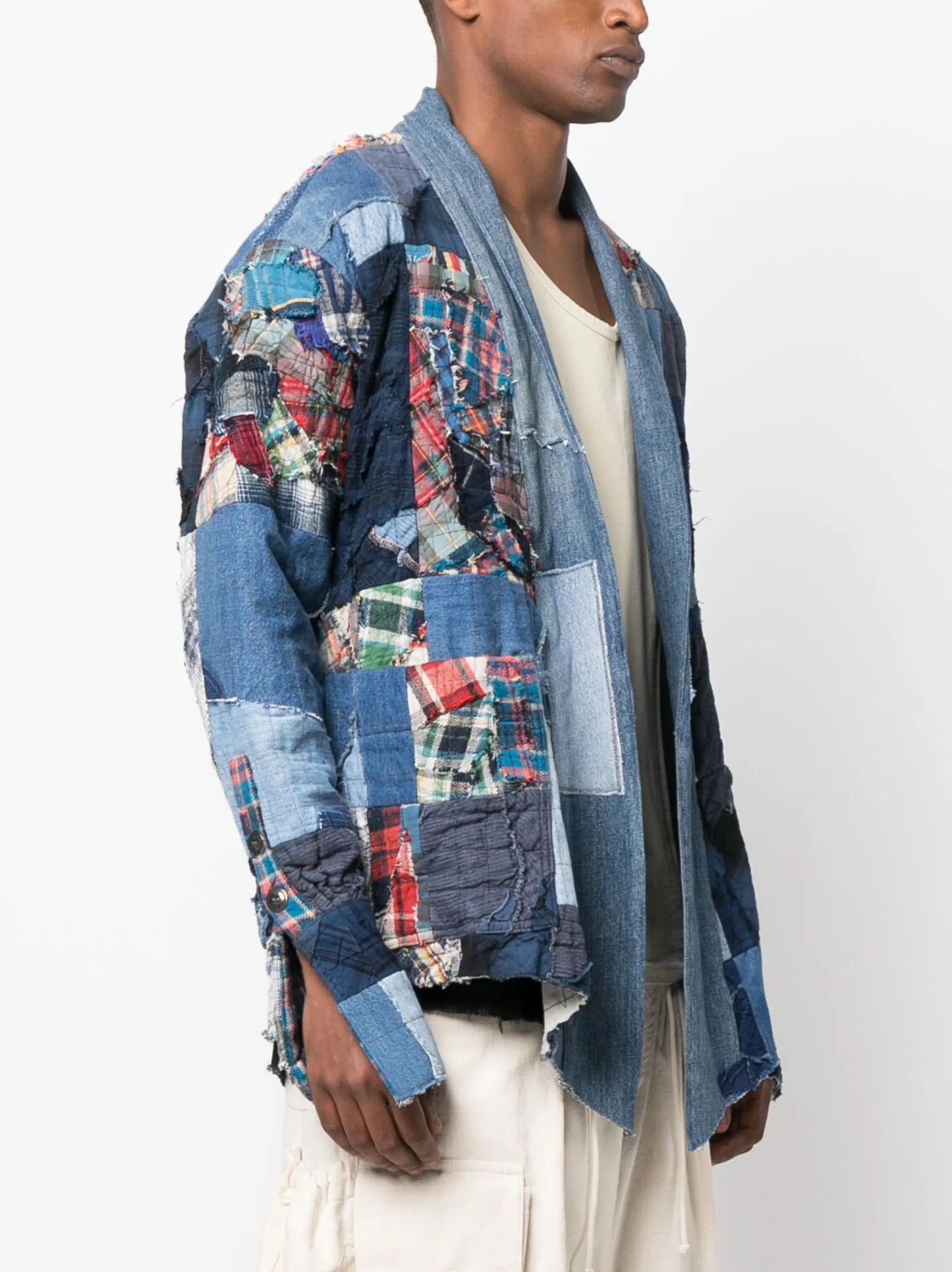 patchwork-design denim jacket