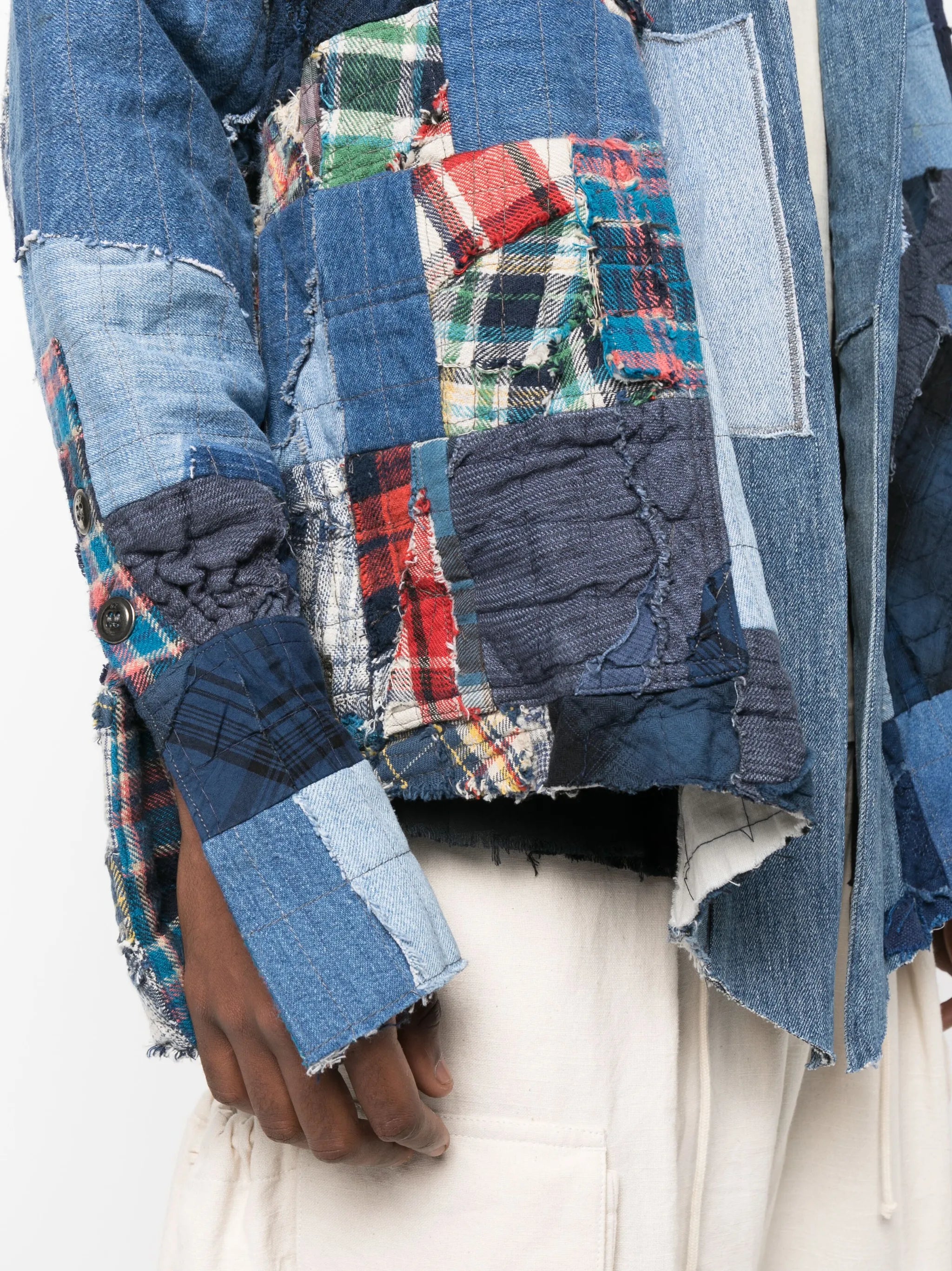 patchwork-design denim jacket