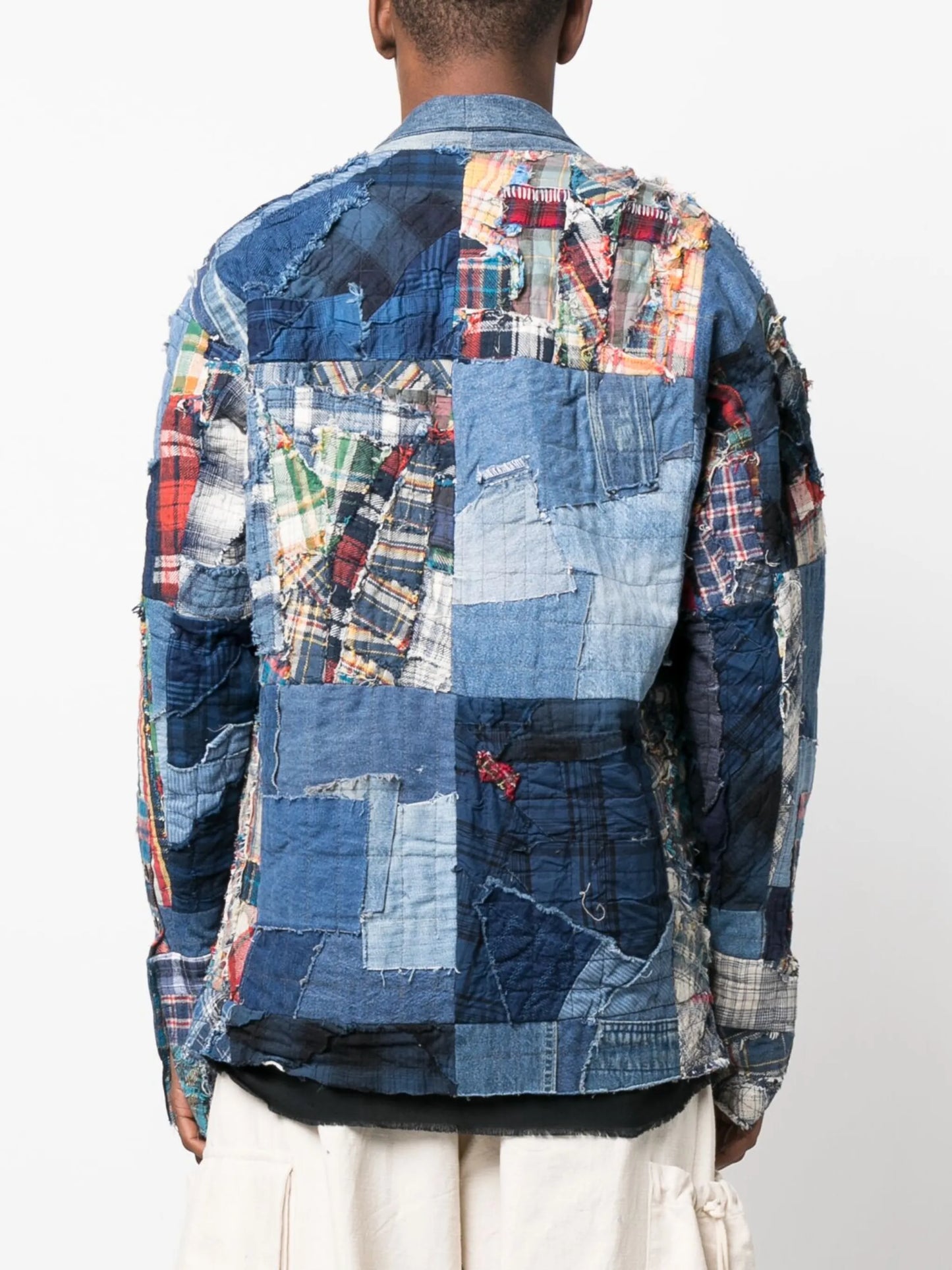 patchwork-design denim jacket