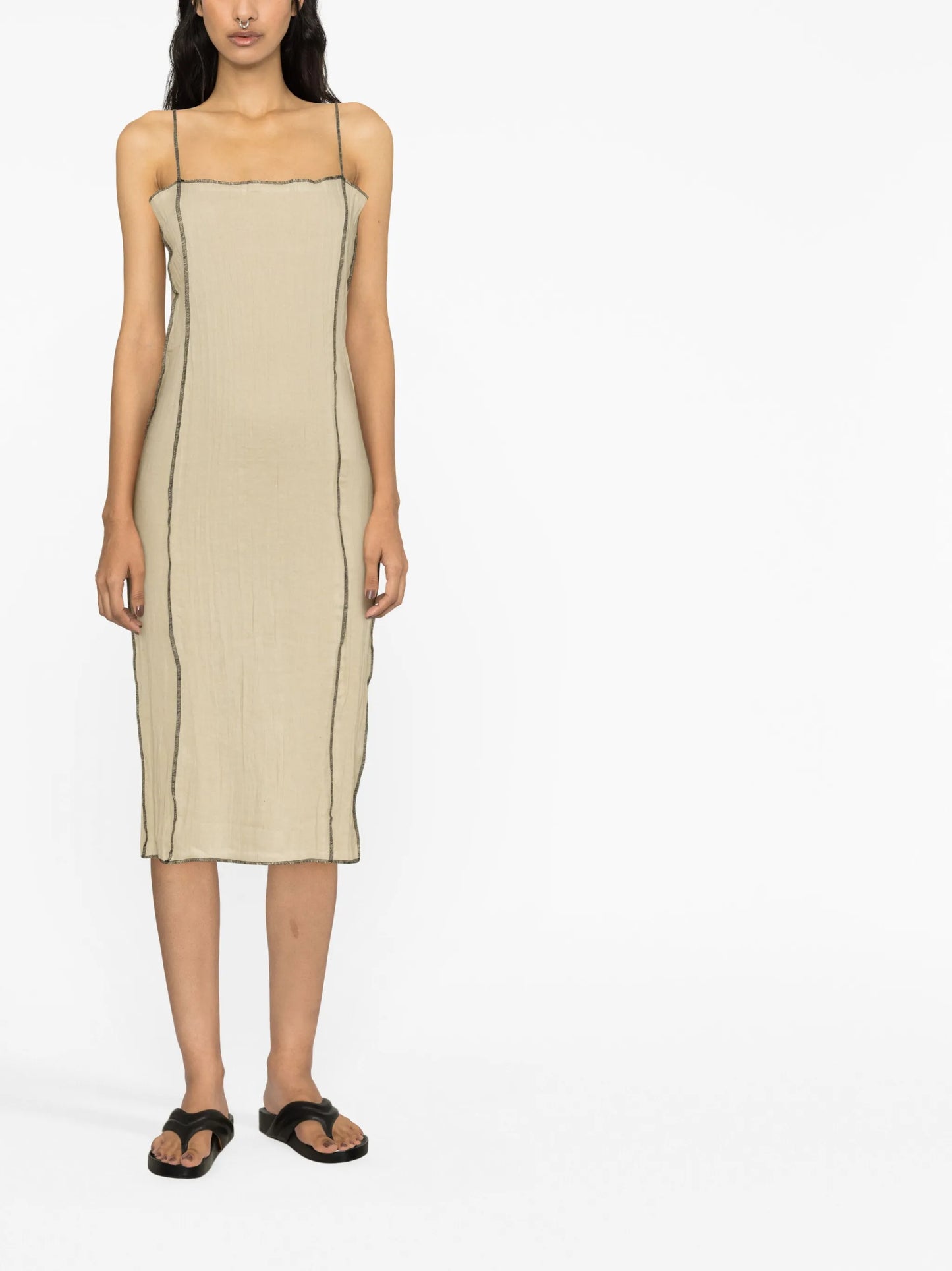 Shok crinkled slip dress